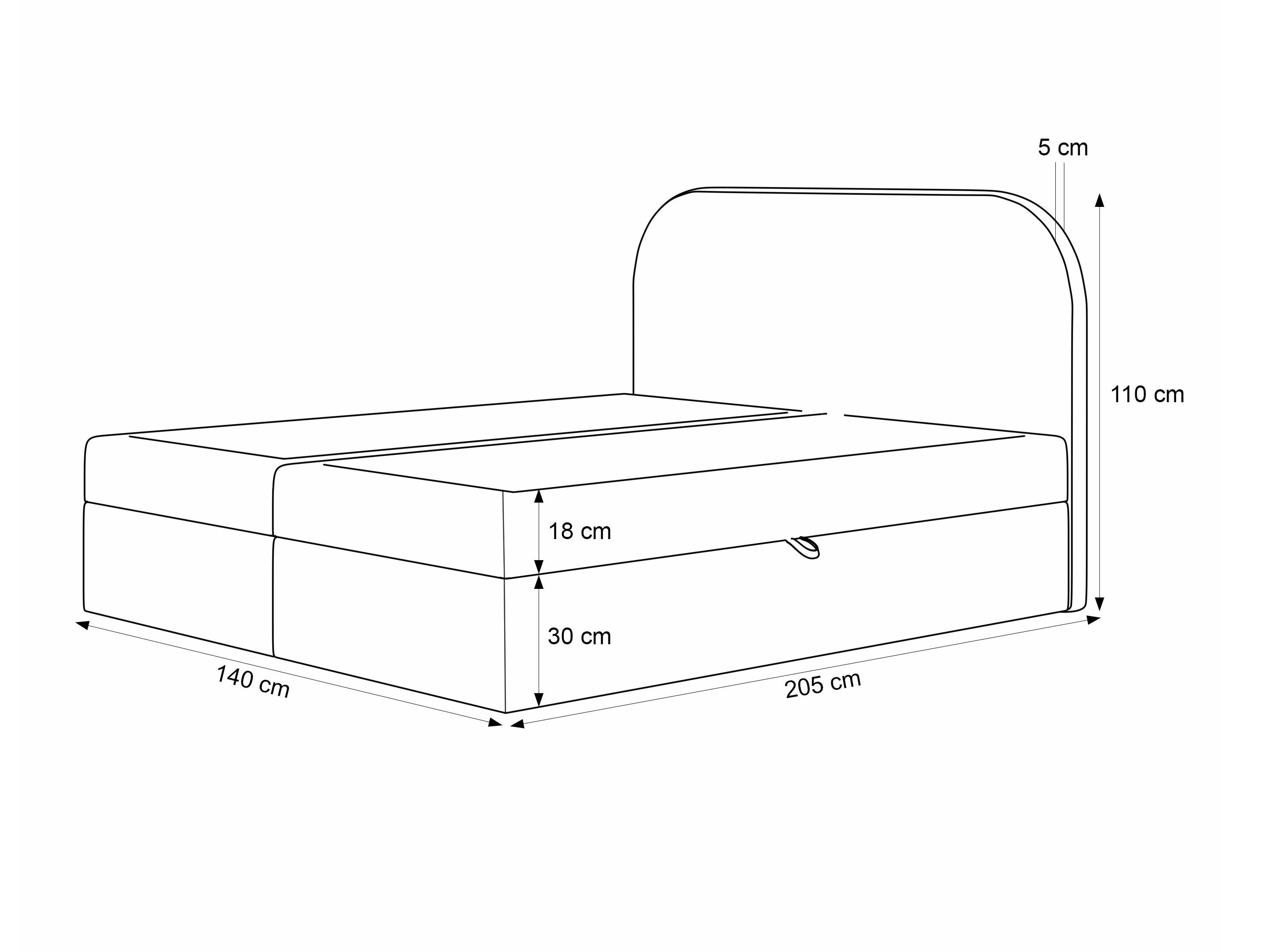 Pat boxspring Martinez 131 (Lumi 56)