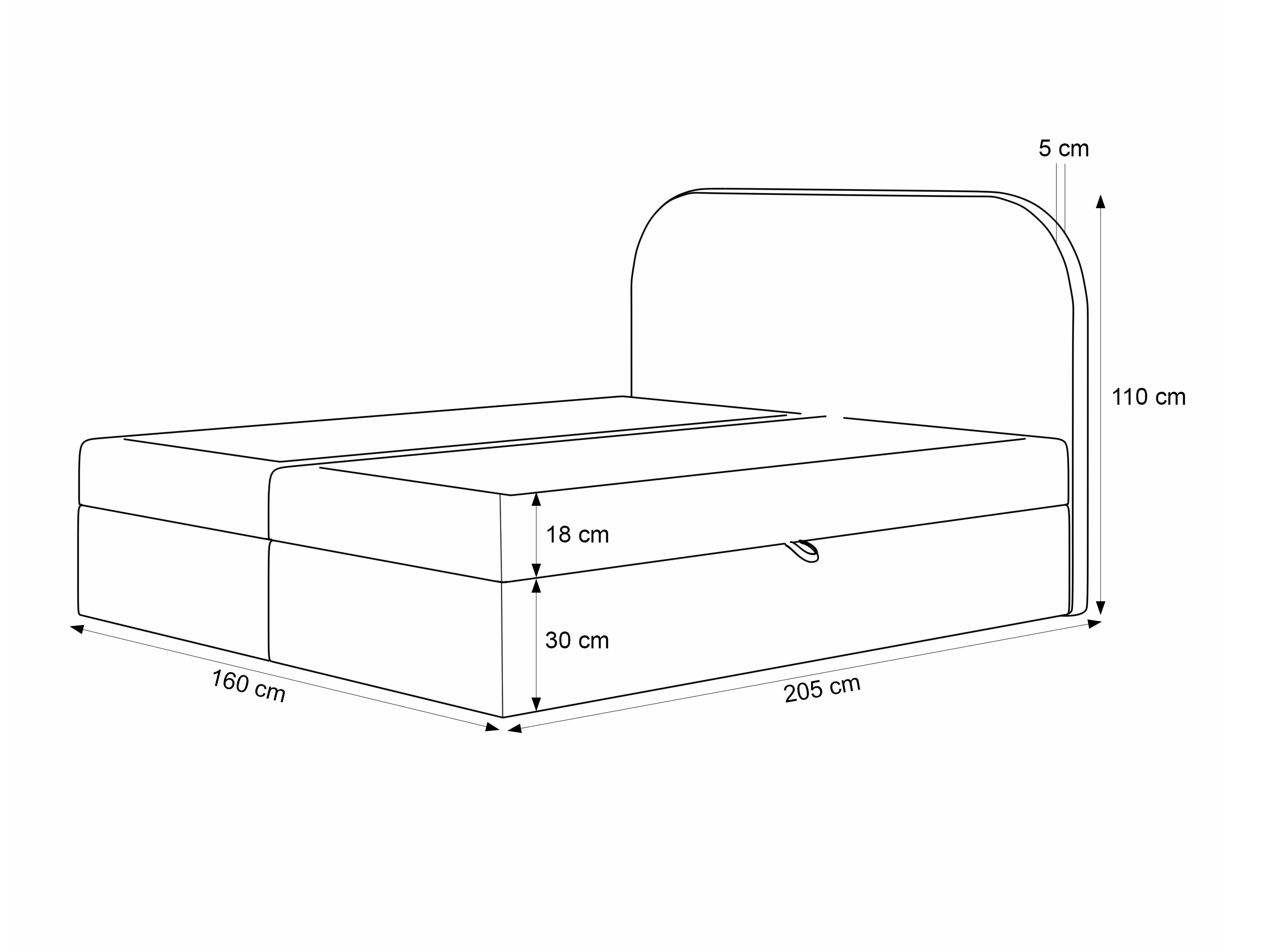 Pat boxspring Martinez 131 (Lumi 56)