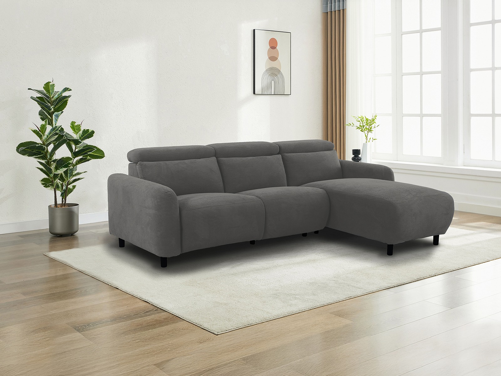 Colțar cu recliner Denton 1509 (Antracit)