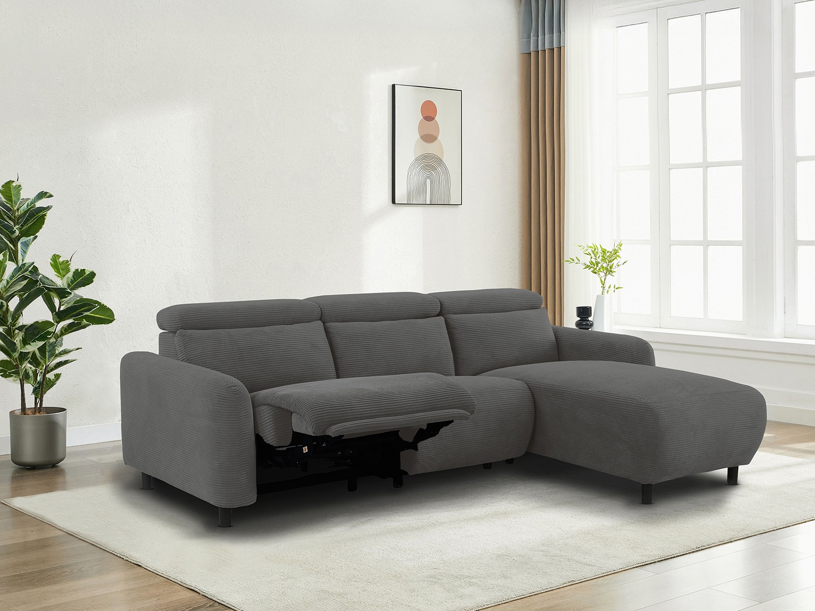 Colțar cu recliner Denton 1509 (Antracit)