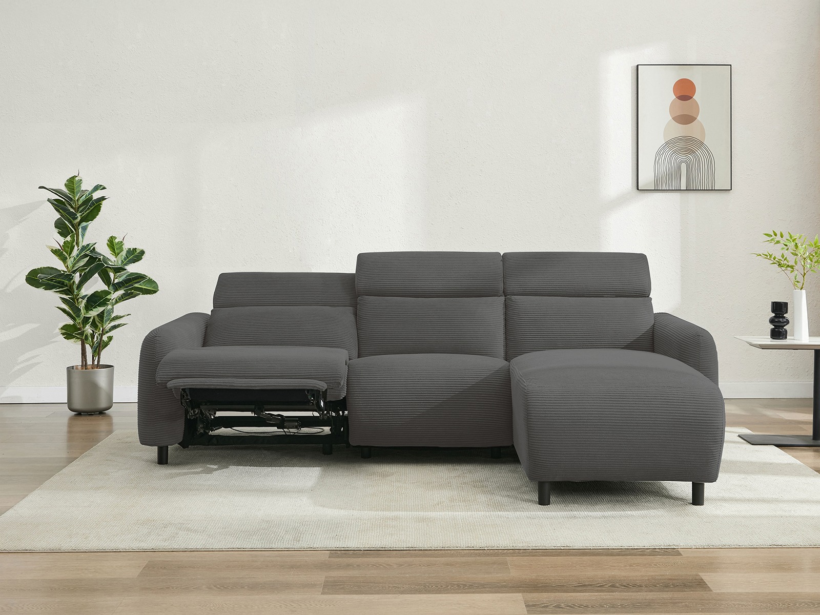 Colțar cu recliner Denton 1509 (Antracit)