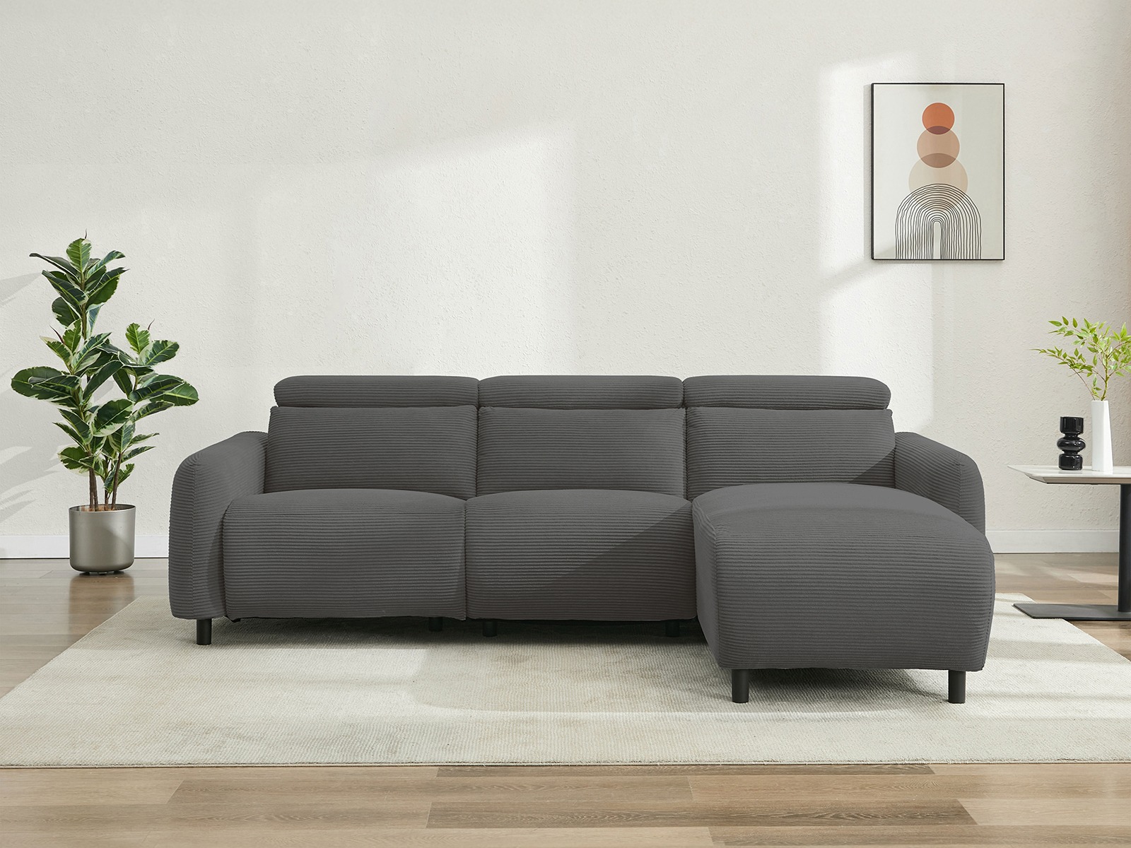 Colțar cu recliner Revbena 104 (Antracit)