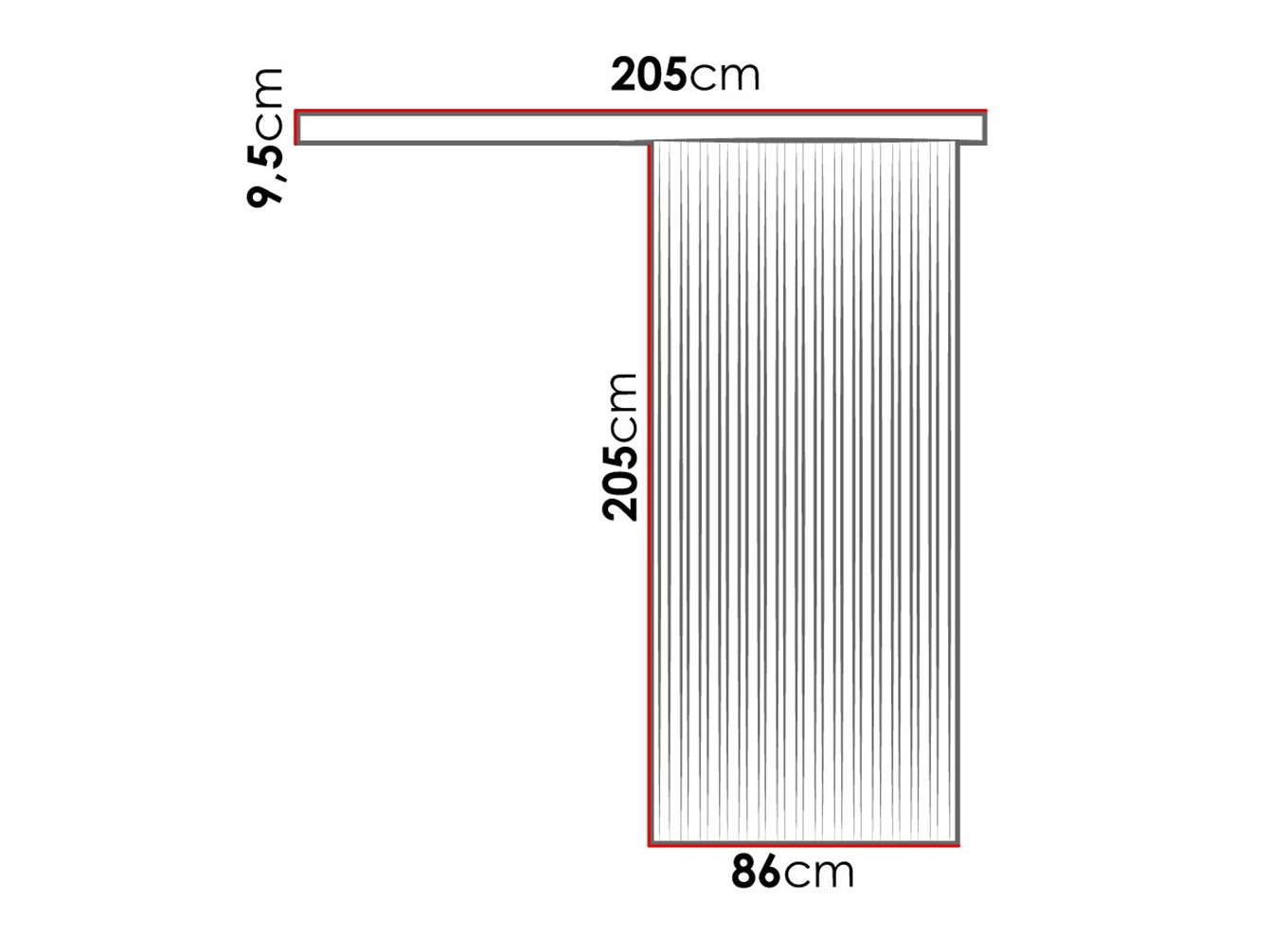 Uși glisante Dover 202 (Stejar Craft auriu + Negru)
