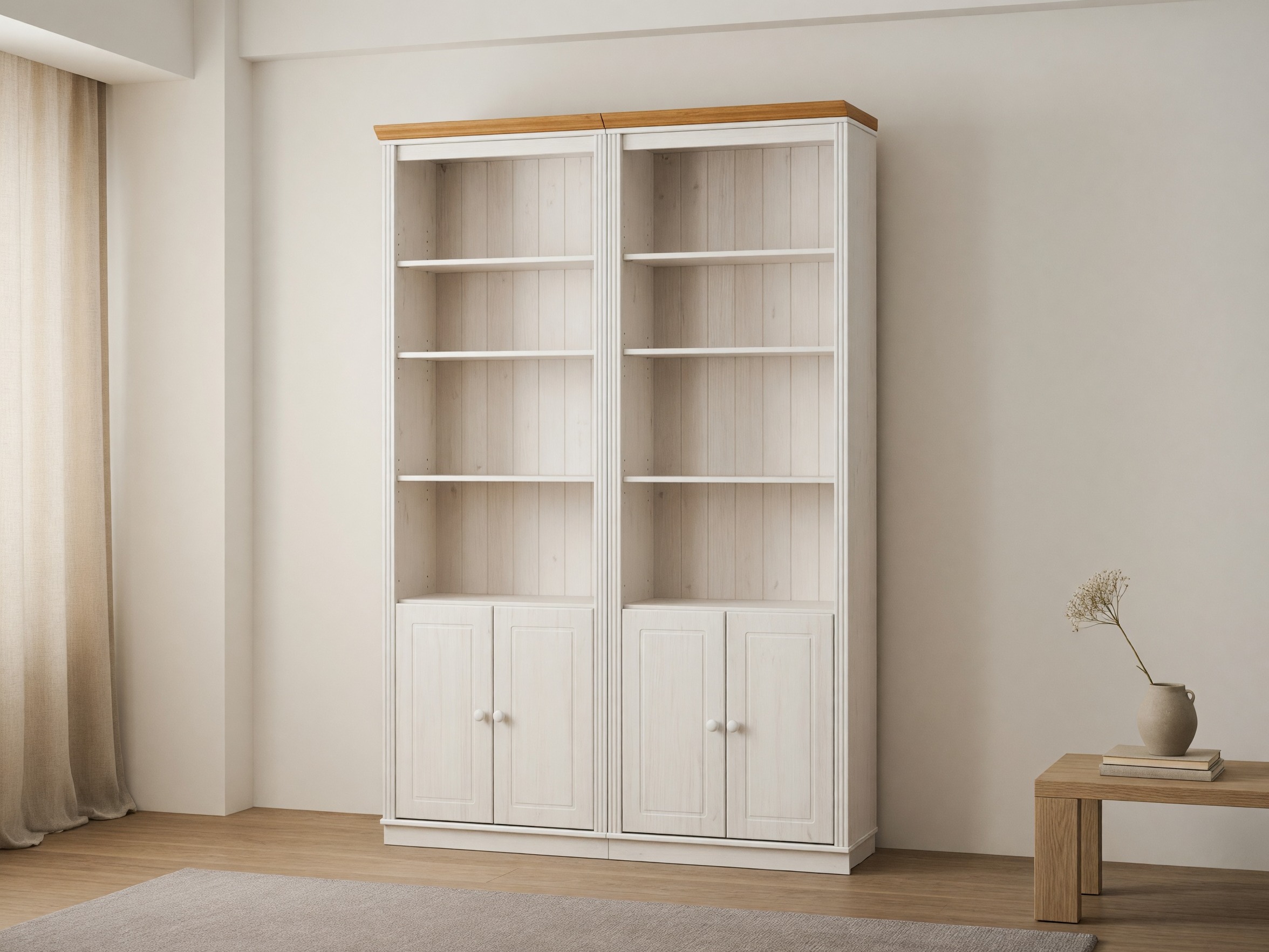 Set de rafturi Saltoro 115 (Alb + Stejar Honey)