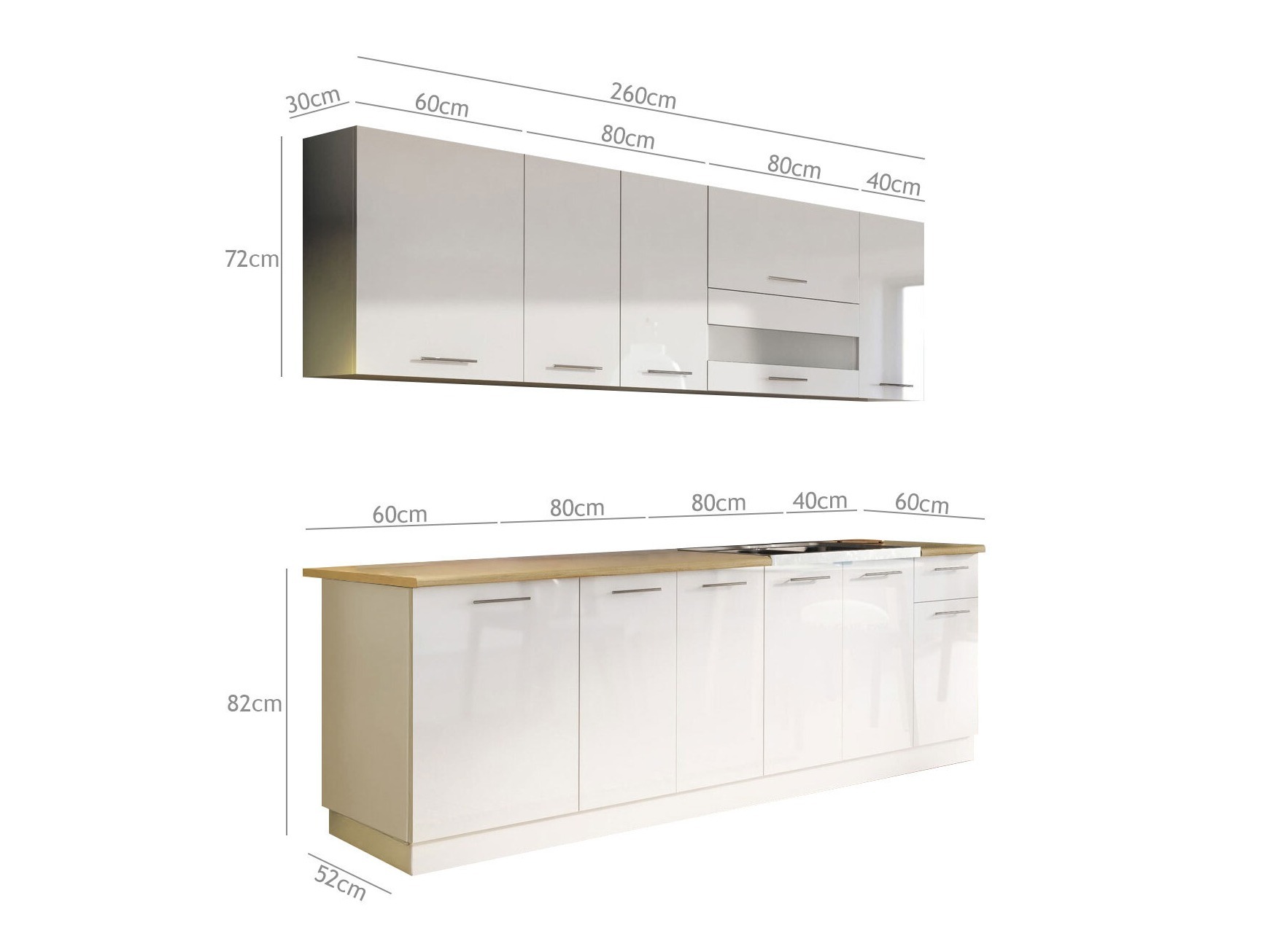 Set de bucătărie modular Tiffa Grey 108