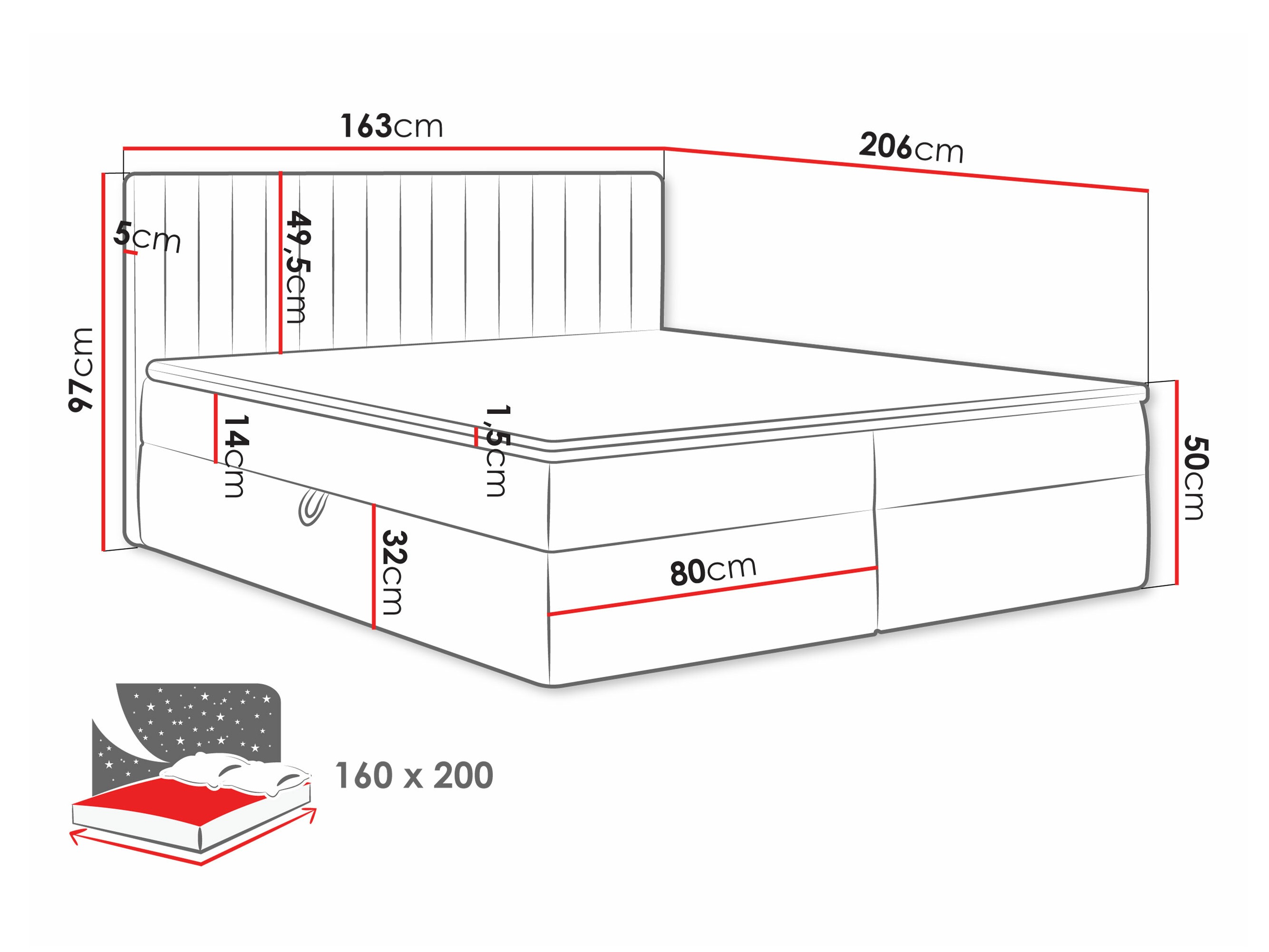Pat boxspring SR11463 cu un mic defect