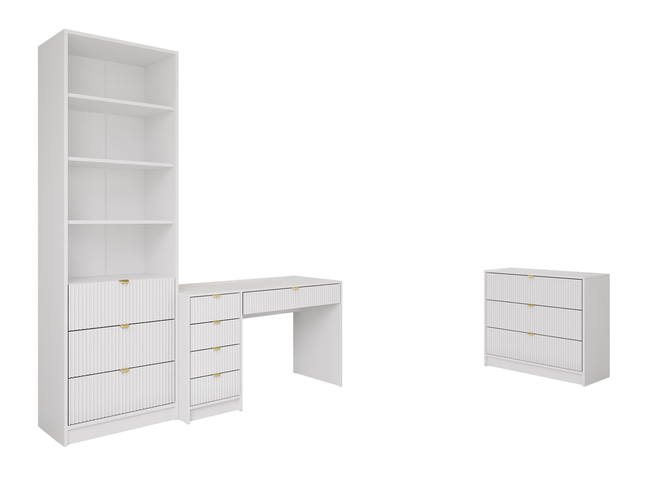 Set birou acasă Comfivo Papilio V (Alb)