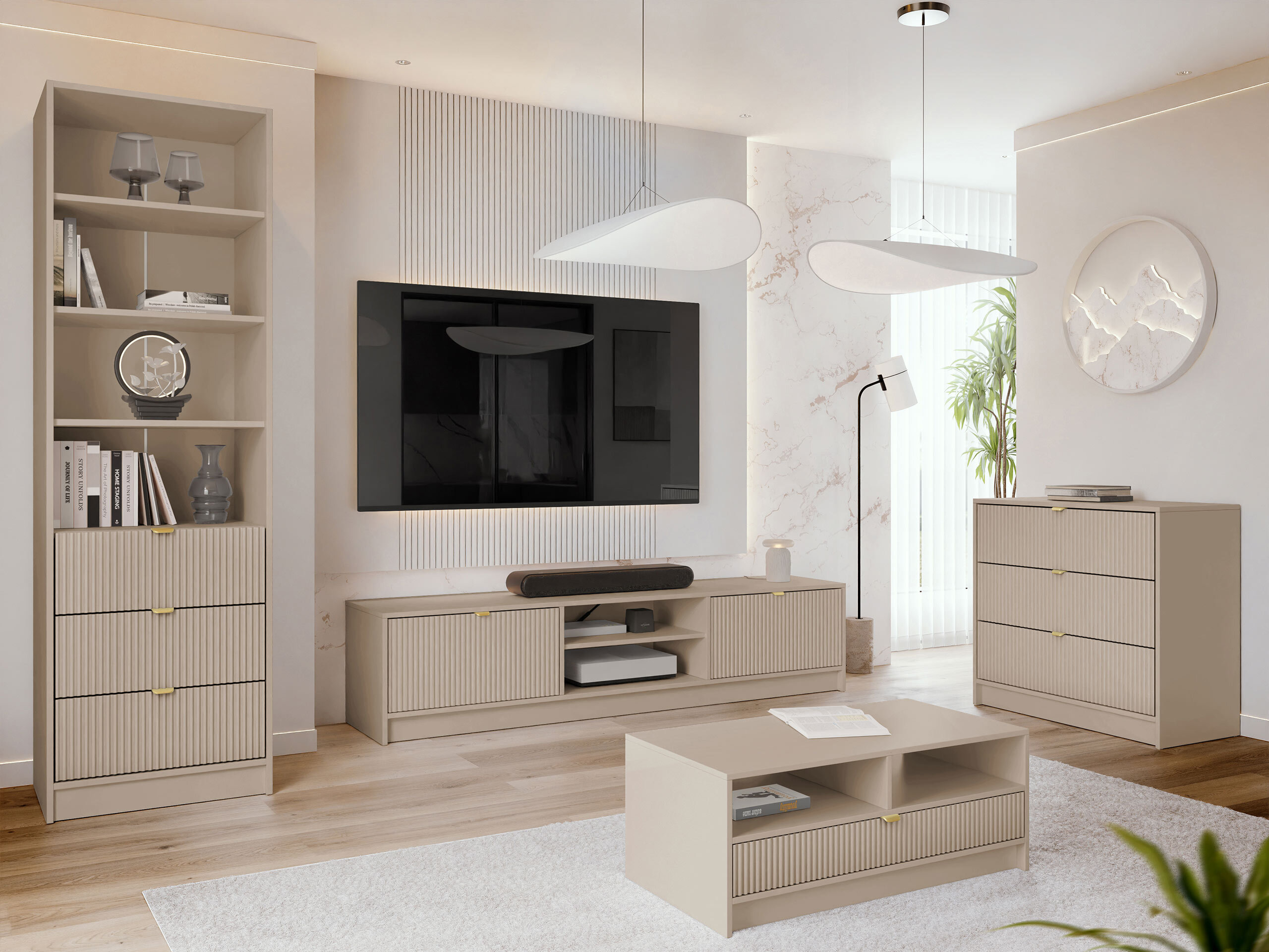 Set de living Comfivo Papilio VII (Bej)