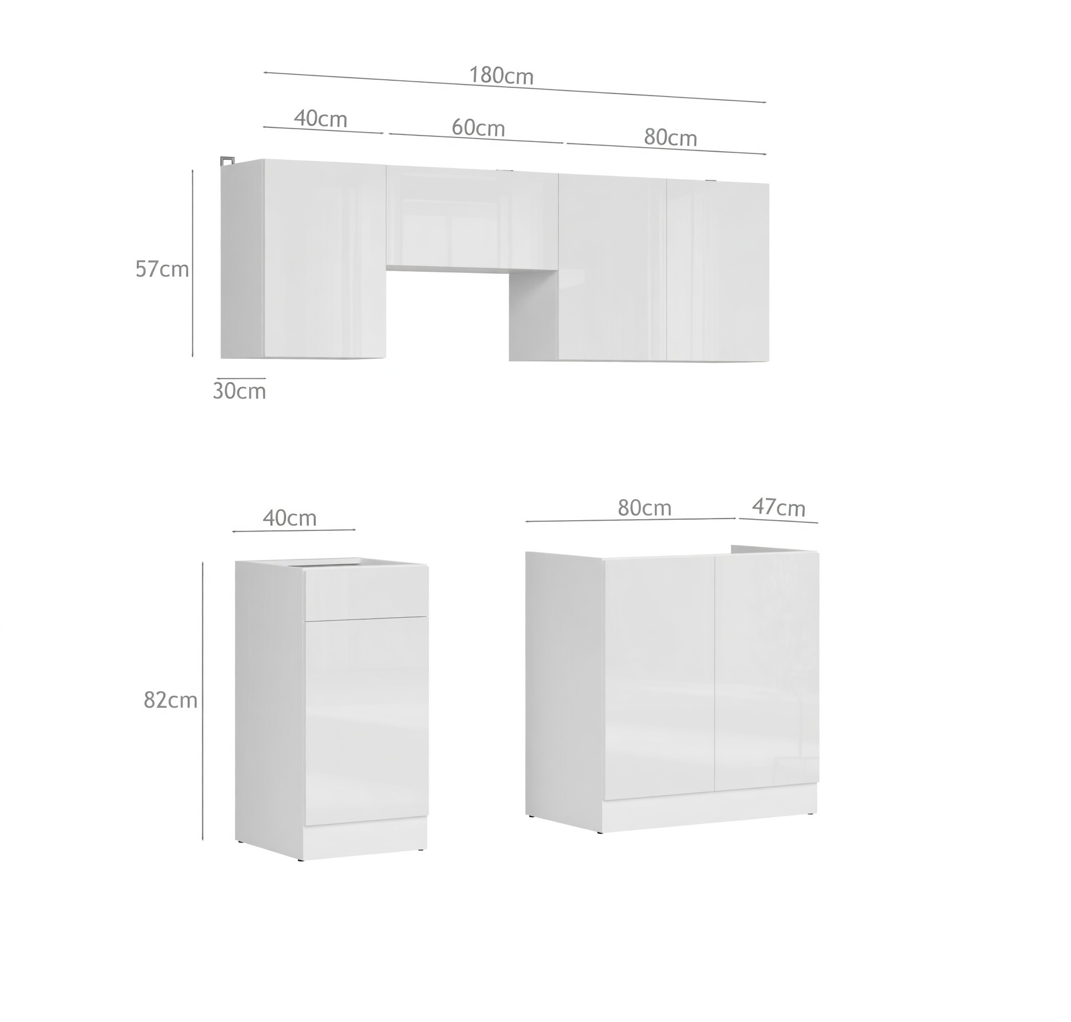 Set de bucătărie modular Classic Grey 118