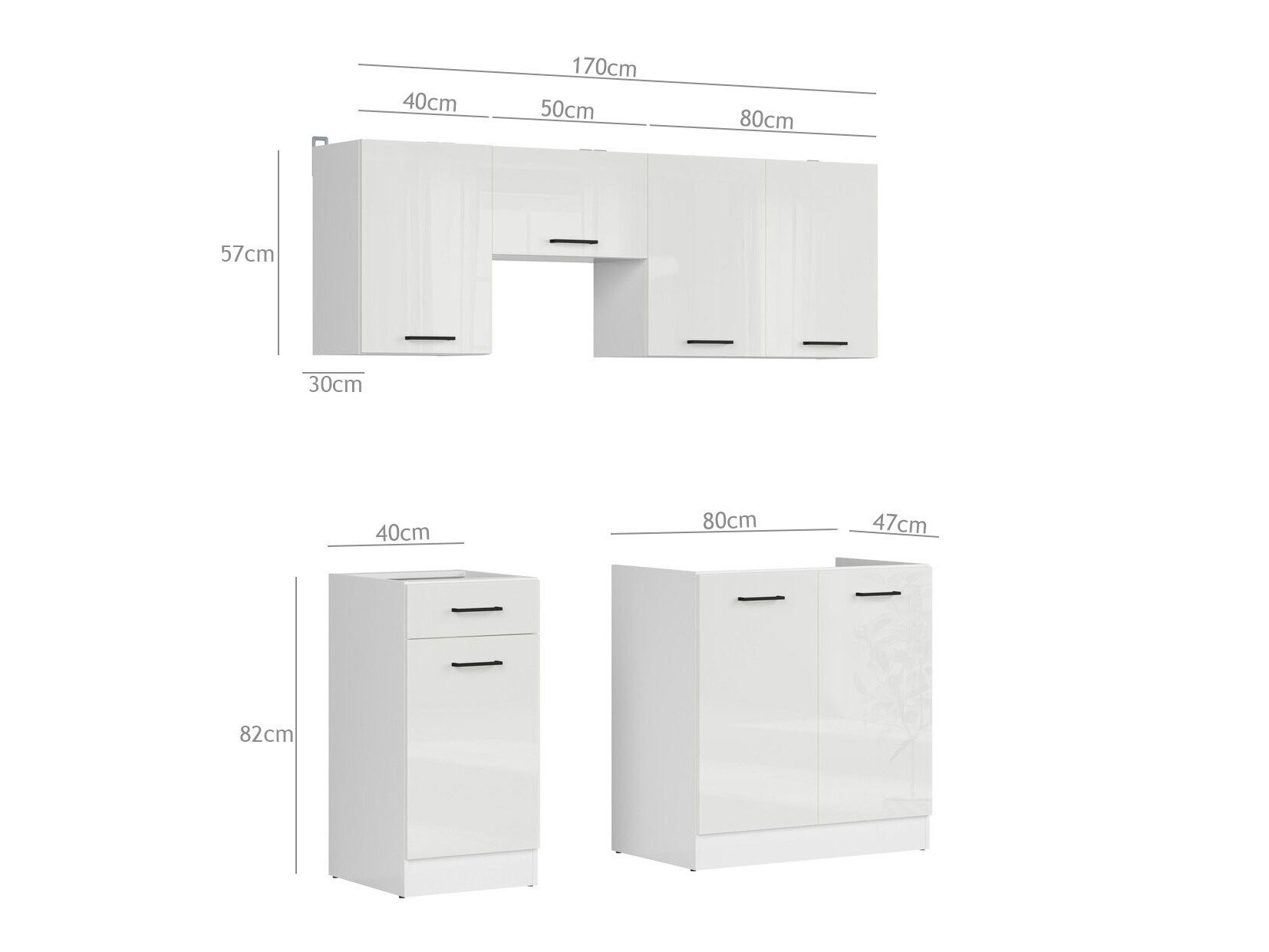 Set de bucătărie modular Line Grey 117