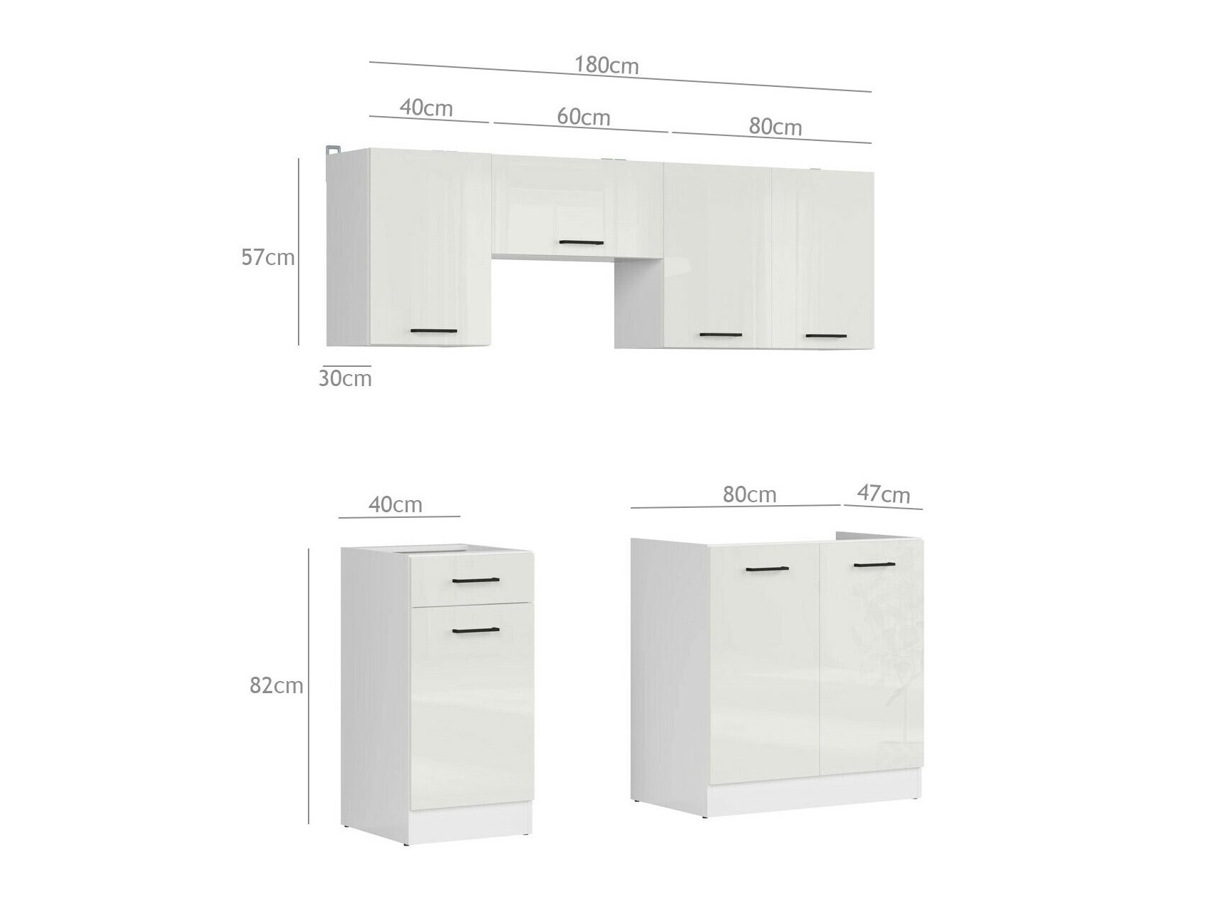 Set de bucătărie modular Line Grey 118