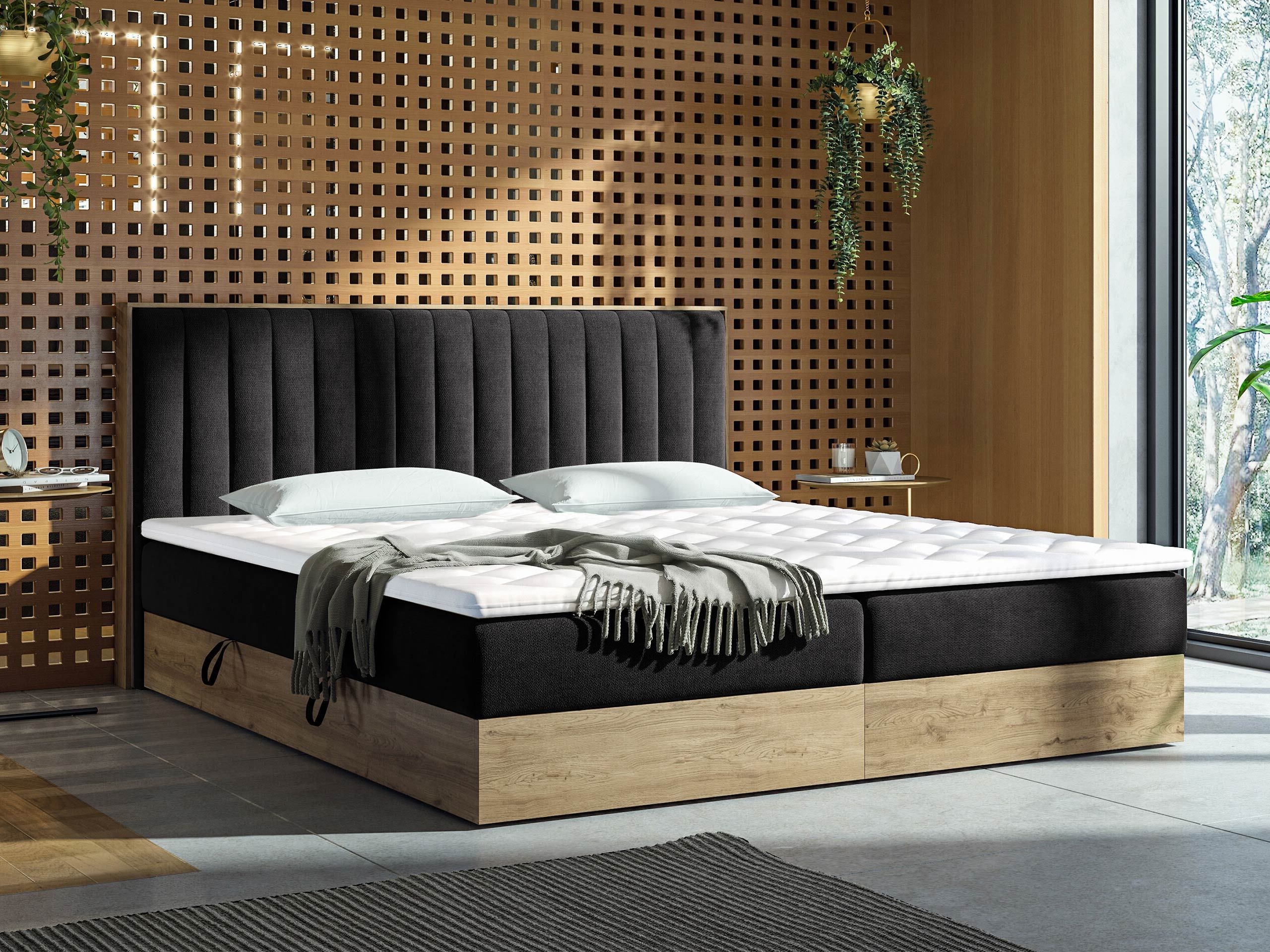 Pat boxspring ComfiDream Odelra (Stejar auriu + Soro 100)