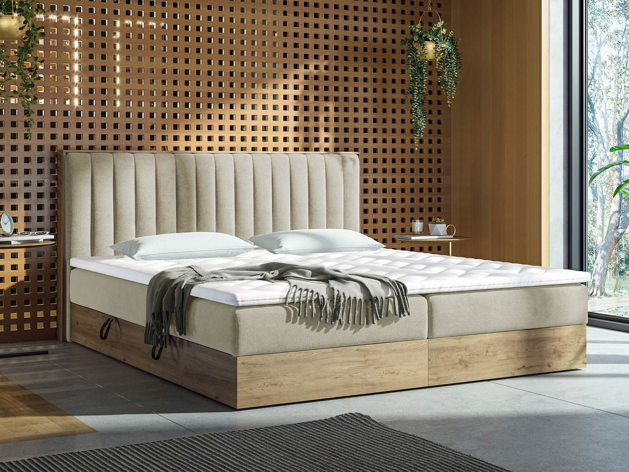 Pat boxspring ComfiDream Odelra (Stejar auriu + Soro 21)