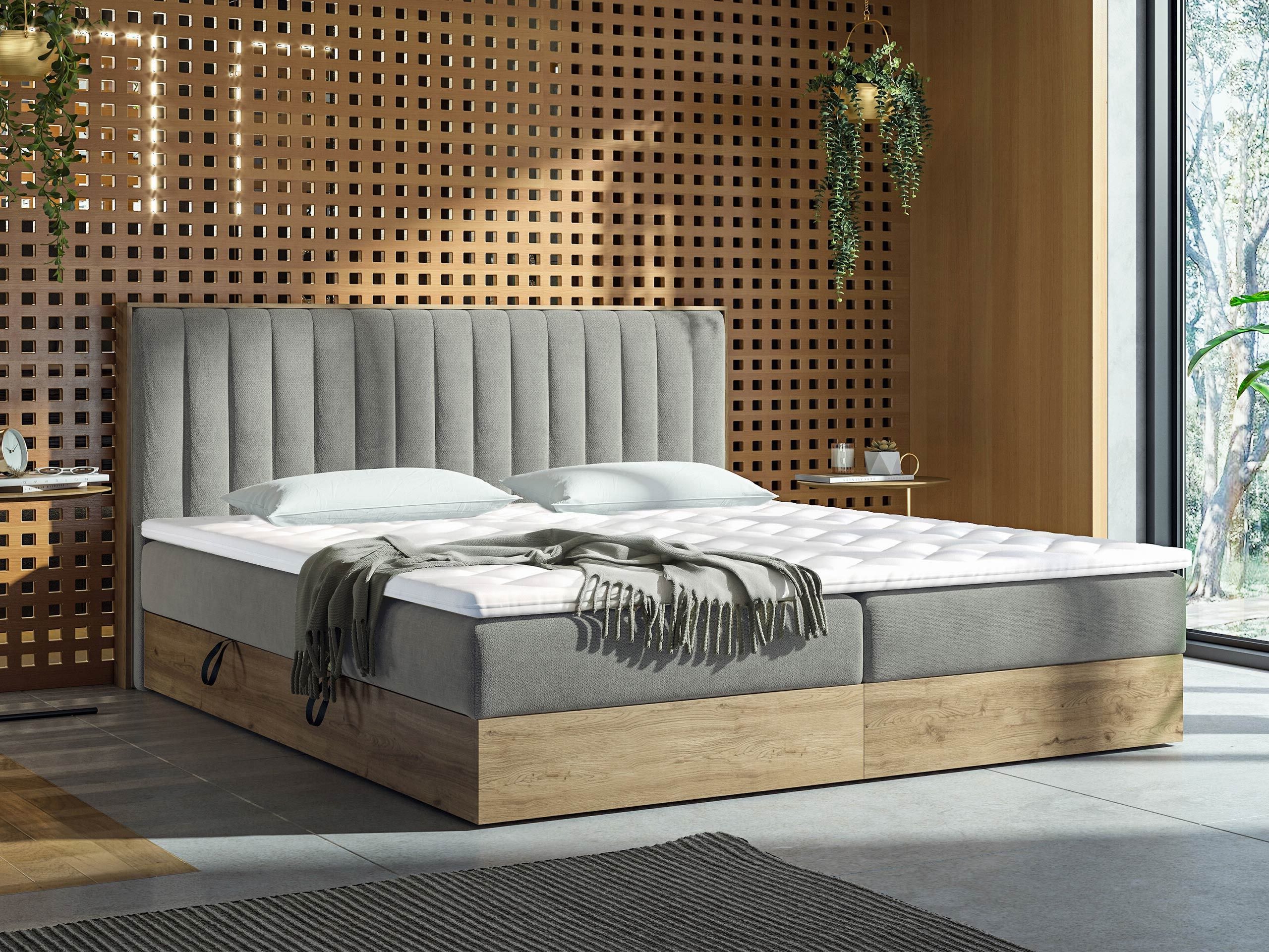 Pat boxspring ComfiDream Odelra (Stejar auriu + Soro 90)