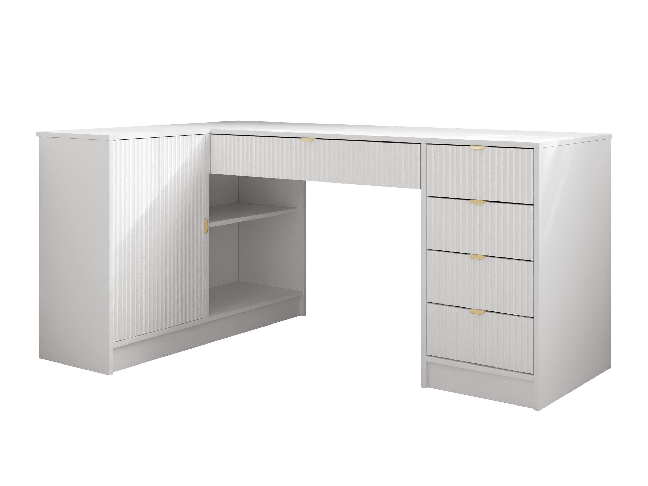 Birou de colt Comfivo Papilio II (Alb)