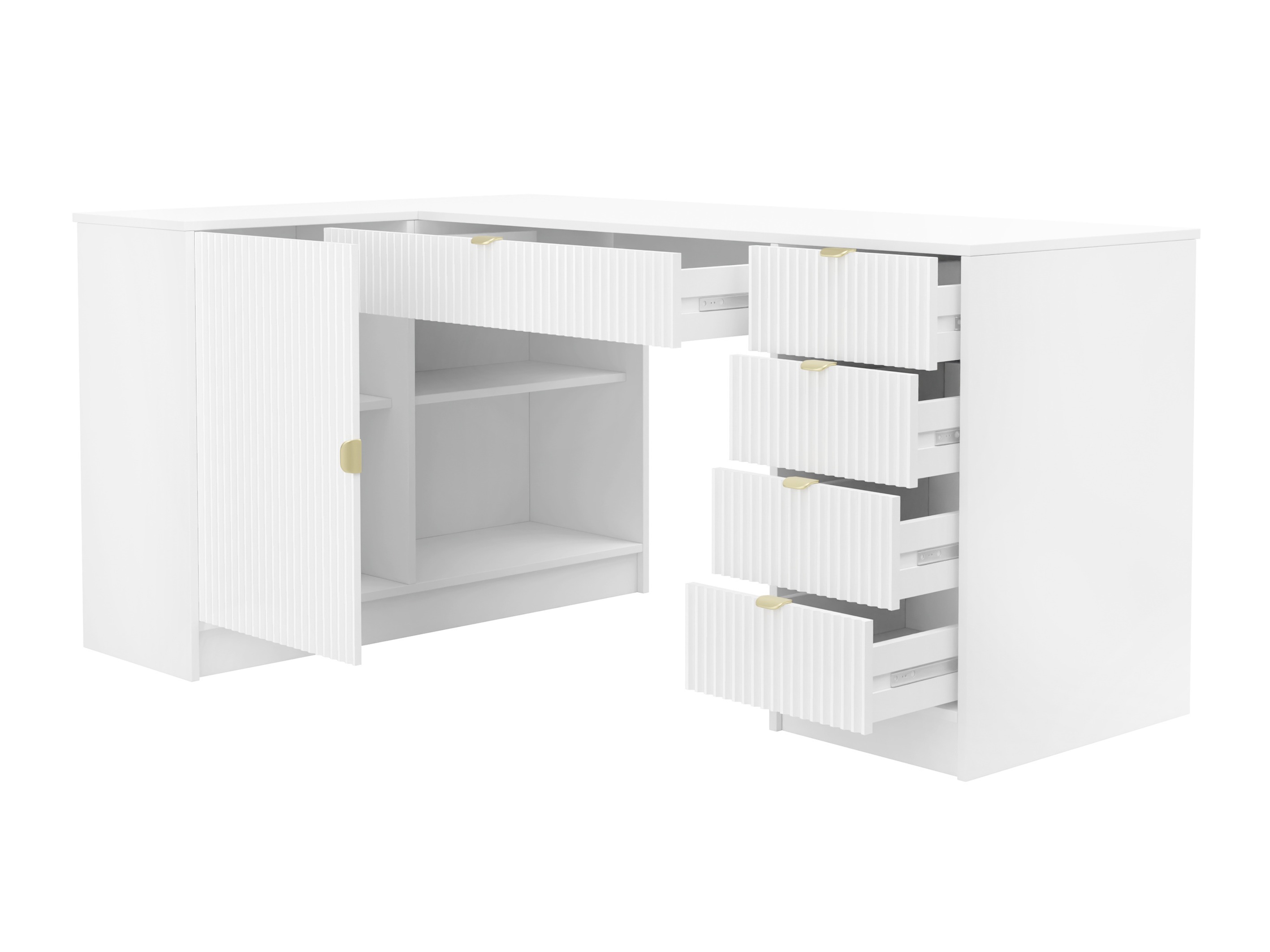 Birou de colt Comfivo Papilio II (Bej)