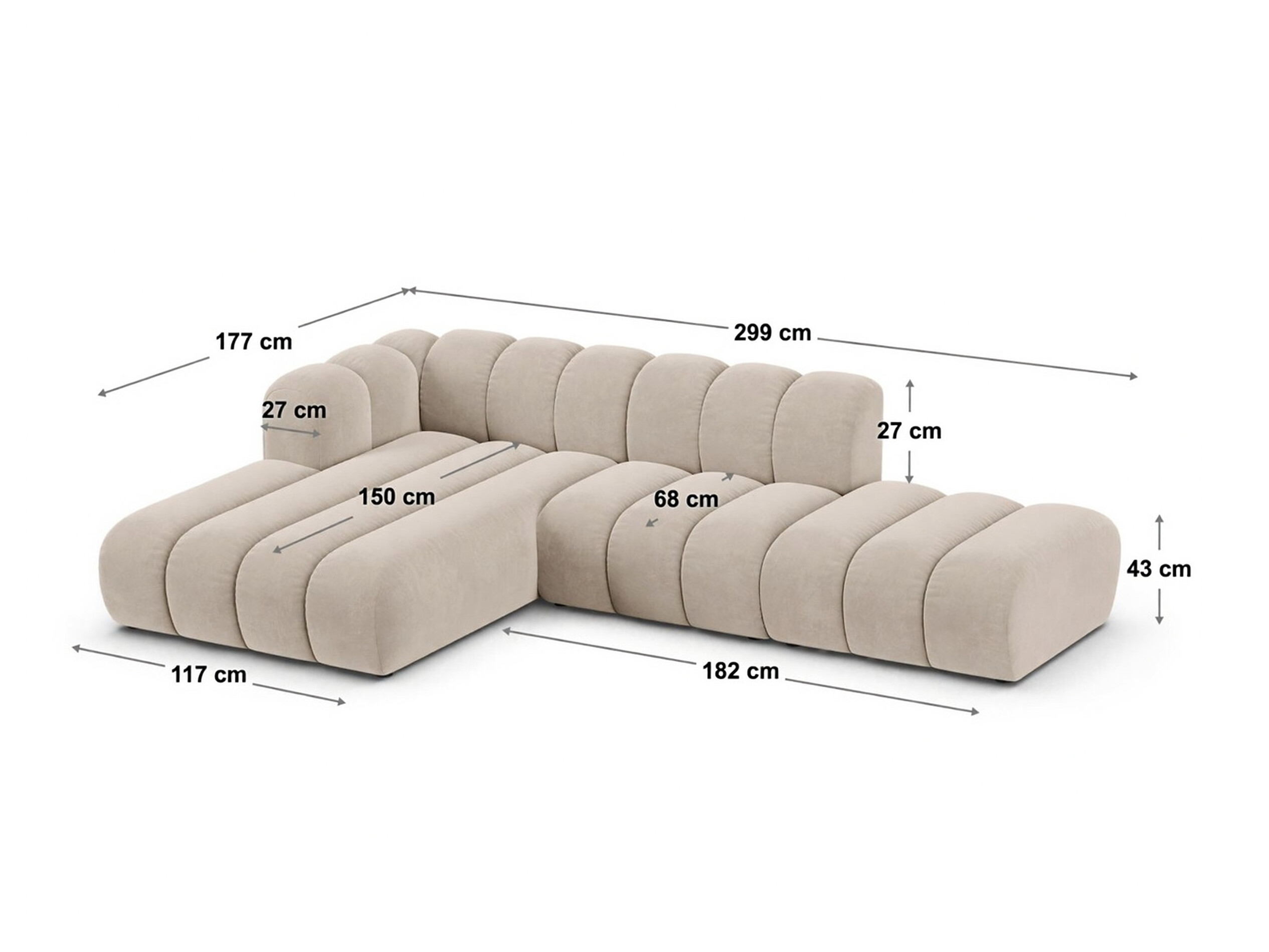 Colțar modular Cirleve 105 (Eden 02 Lemn de Parl)