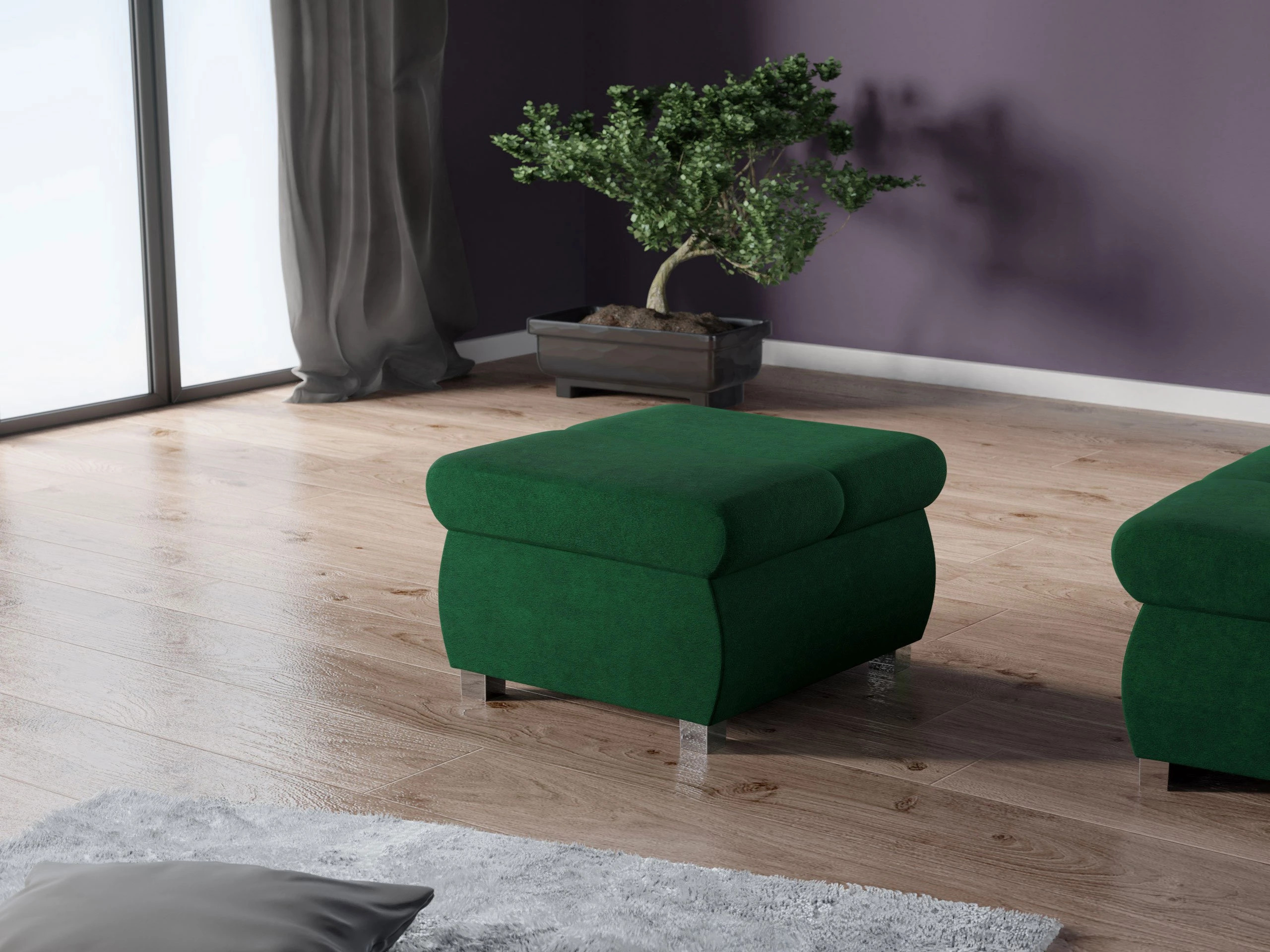 Taburet tapițat Comfivo Olivetum (Uttario Velvet 2951)