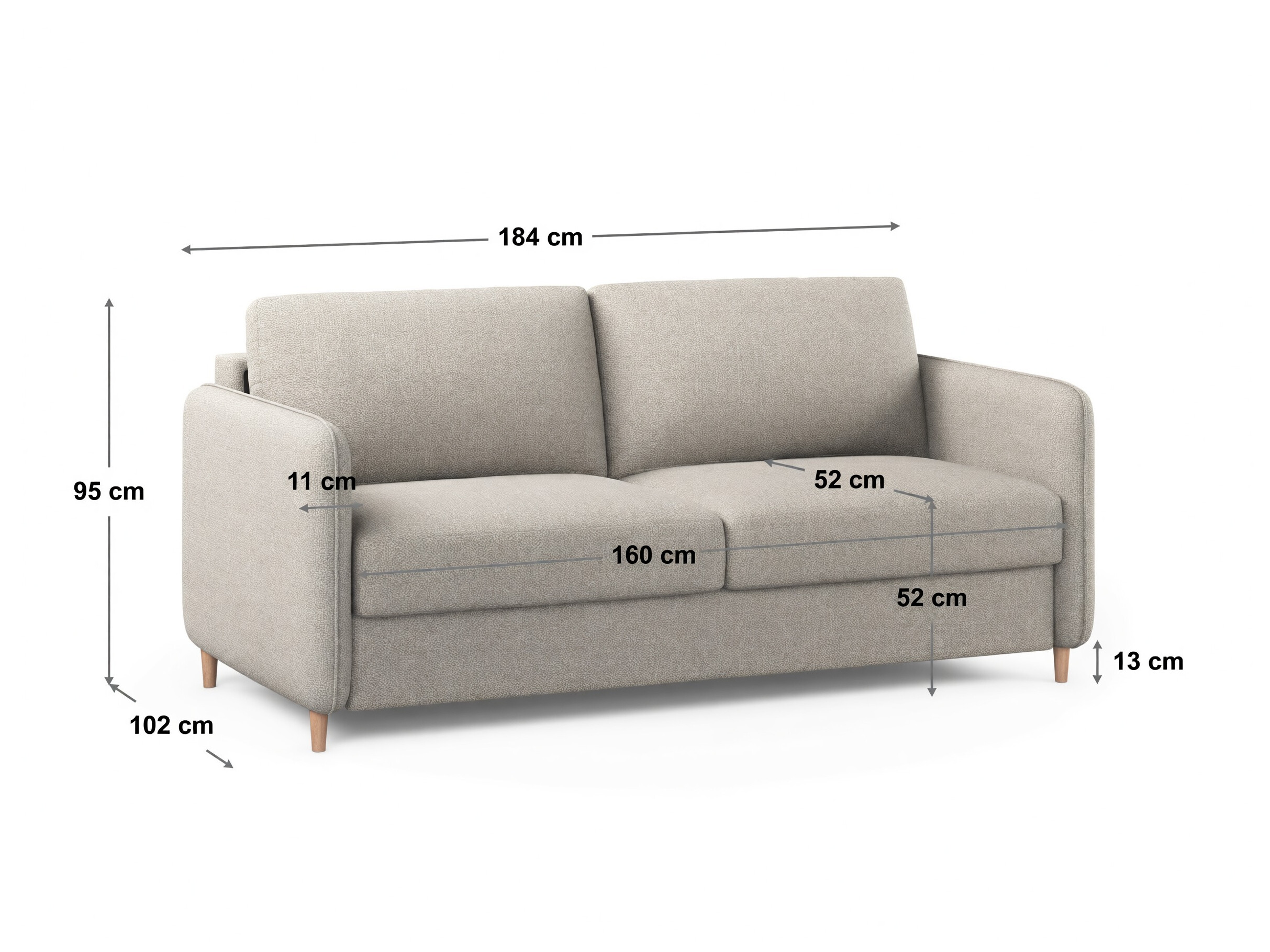 Canapea extensibilă Beckley 357 (Babel White)