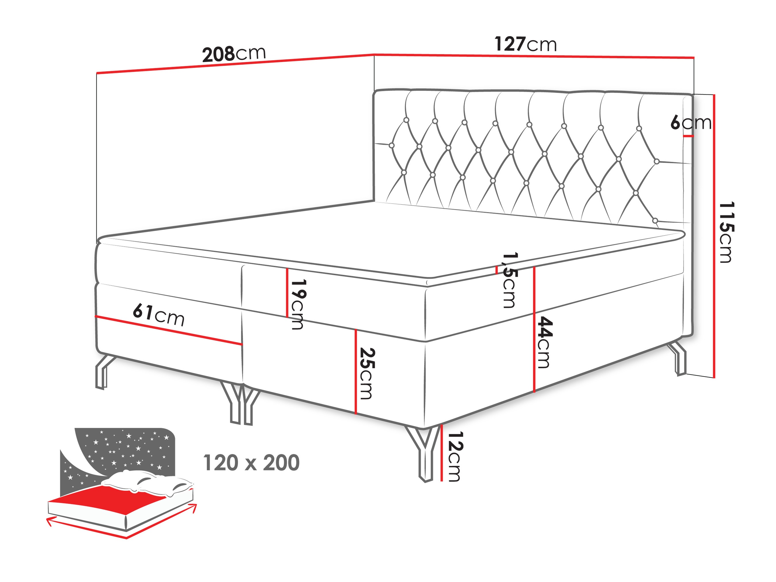 Pat boxspring Focus (Fresh 01)