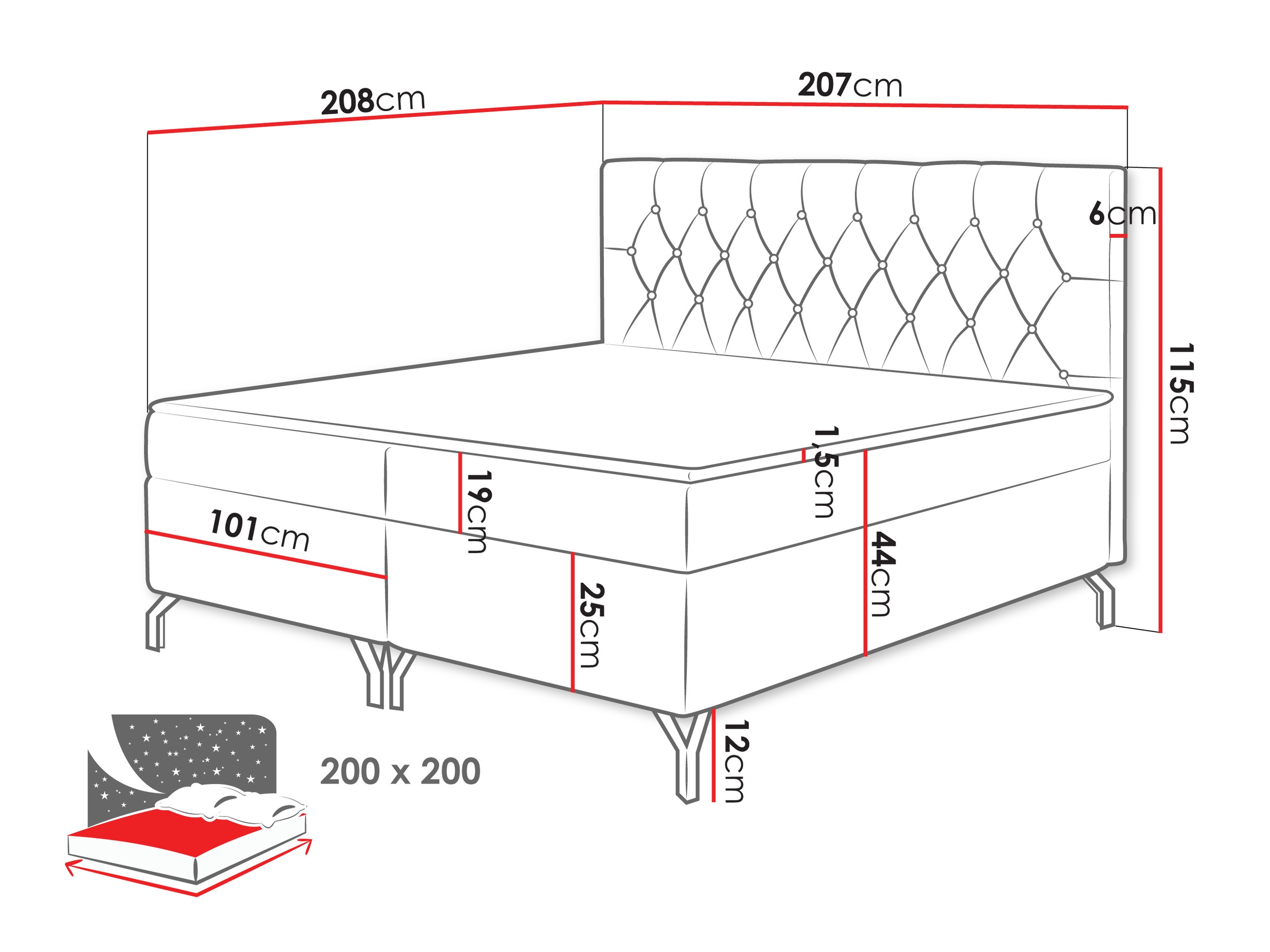 Pat boxspring Focus (Fresh 01)