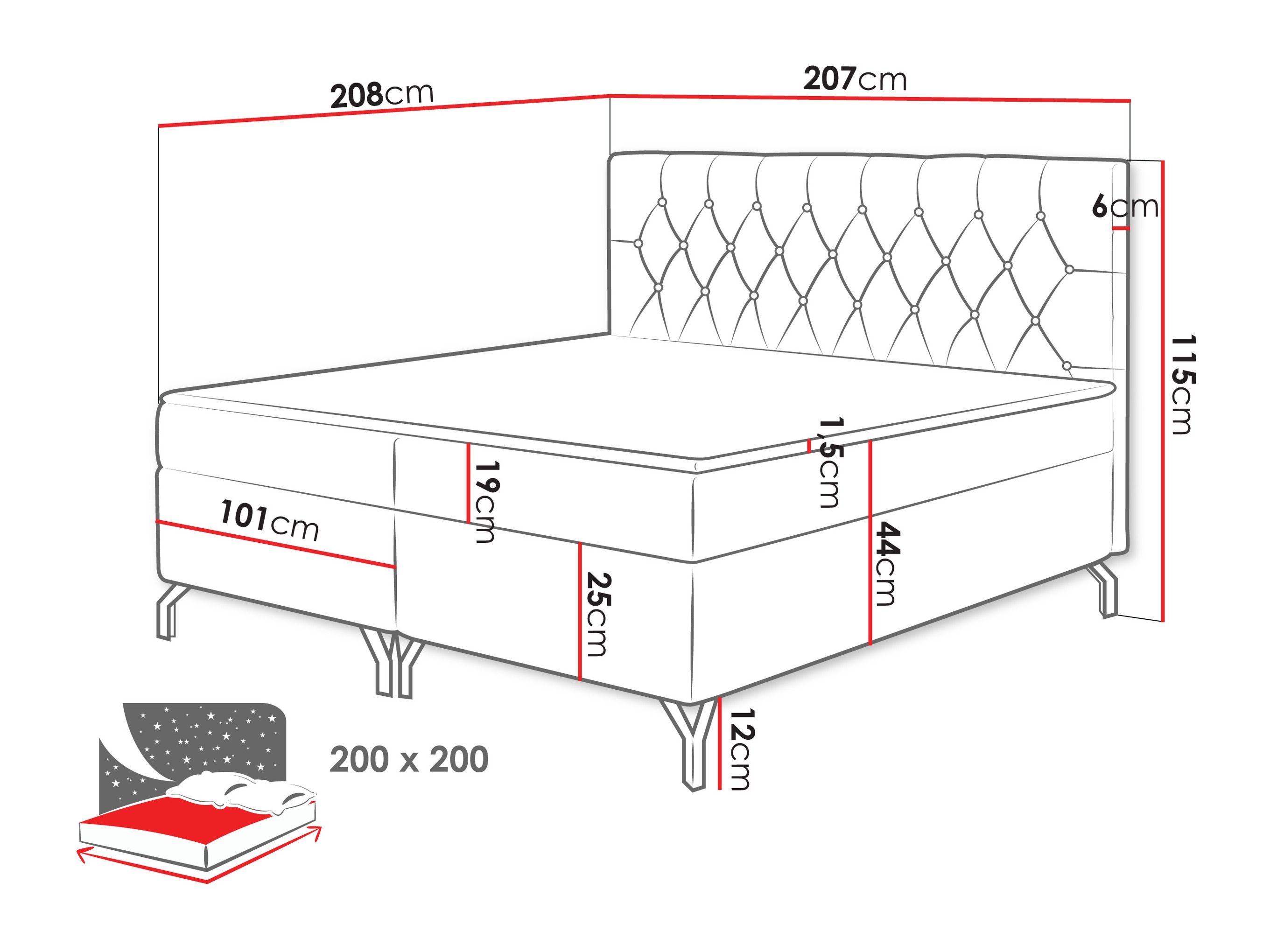 Pat boxspring Focus (Fresh 03)