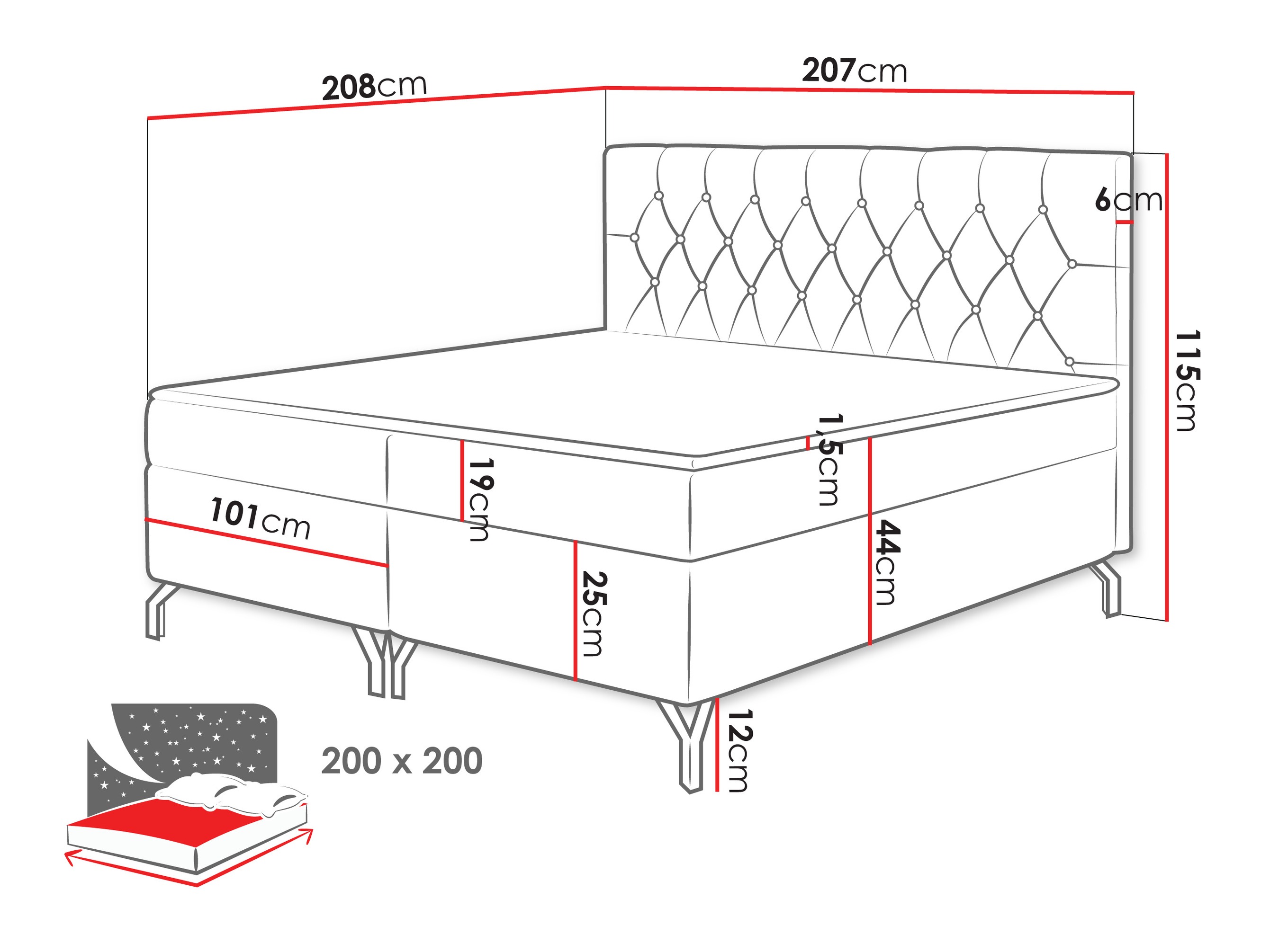 Pat boxspring Focus (Fresh 13)