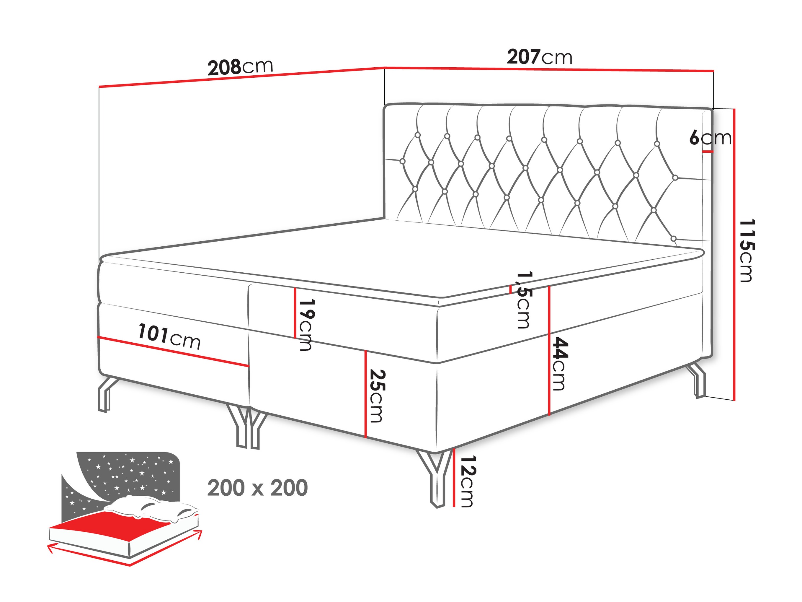 Pat boxspring Focus (Fresh 38)