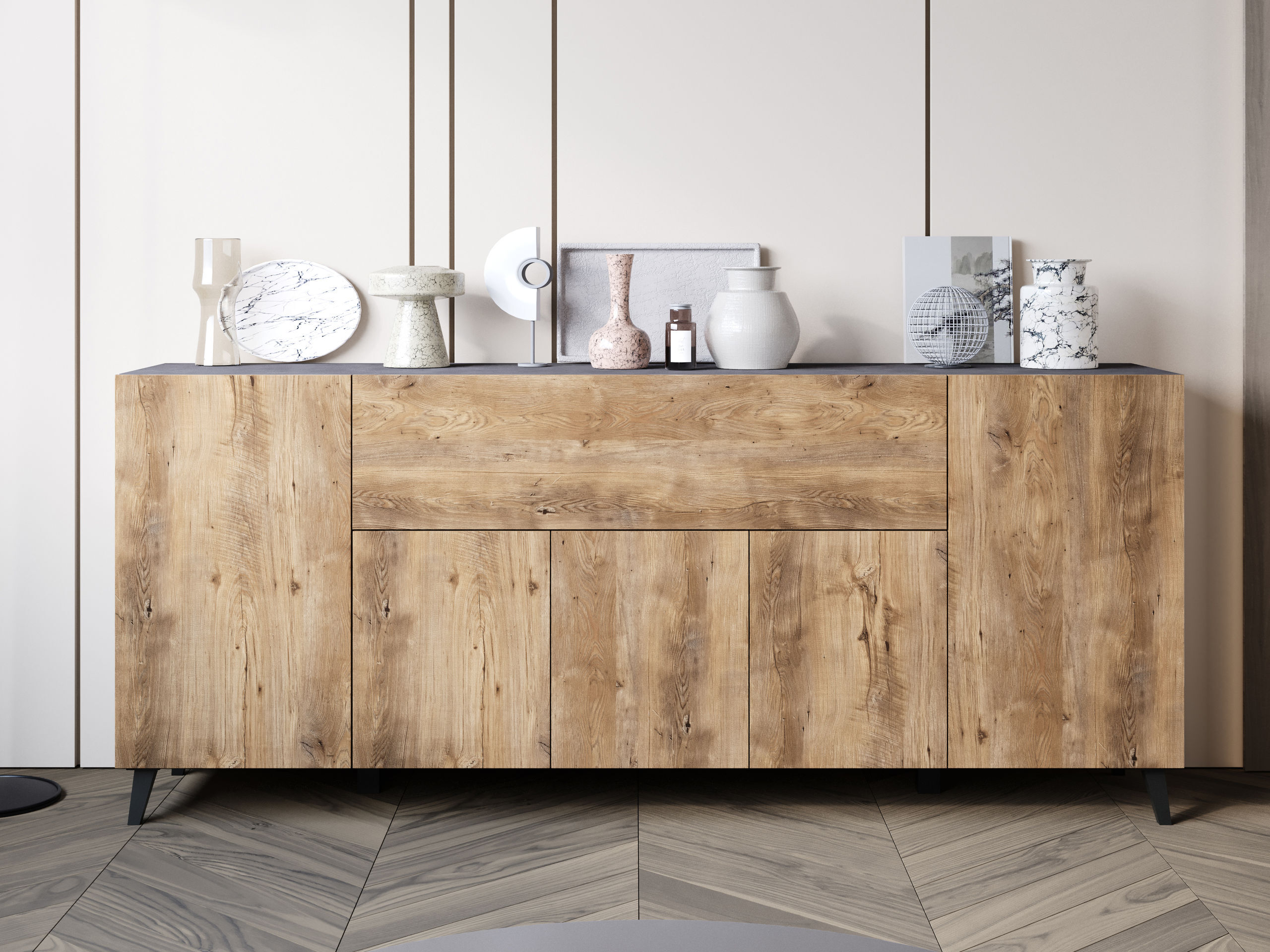 Bufet Levtive 103 (Matera gri + Castan)