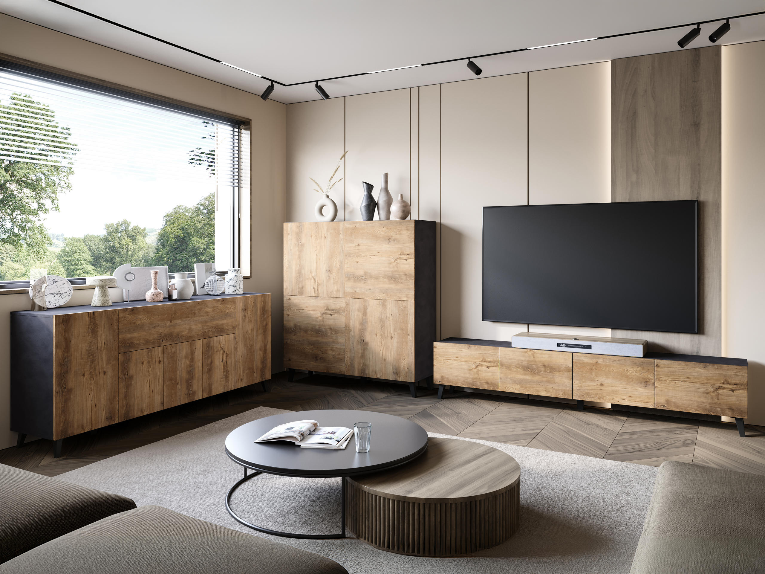Bufet Levtive 103 (Matera gri + Castan)