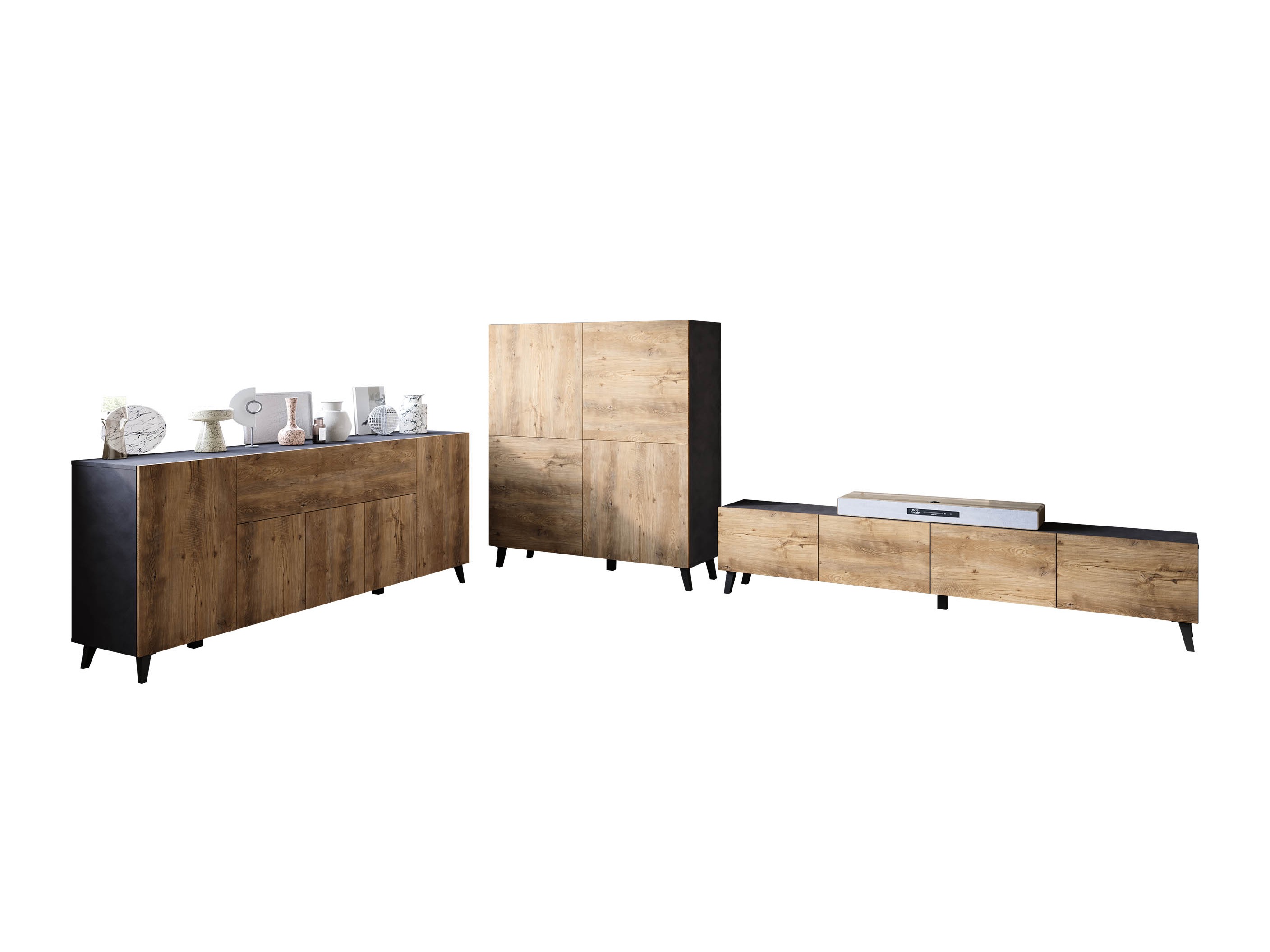 Set de living Levtive 104 (Matera gri + Castan)