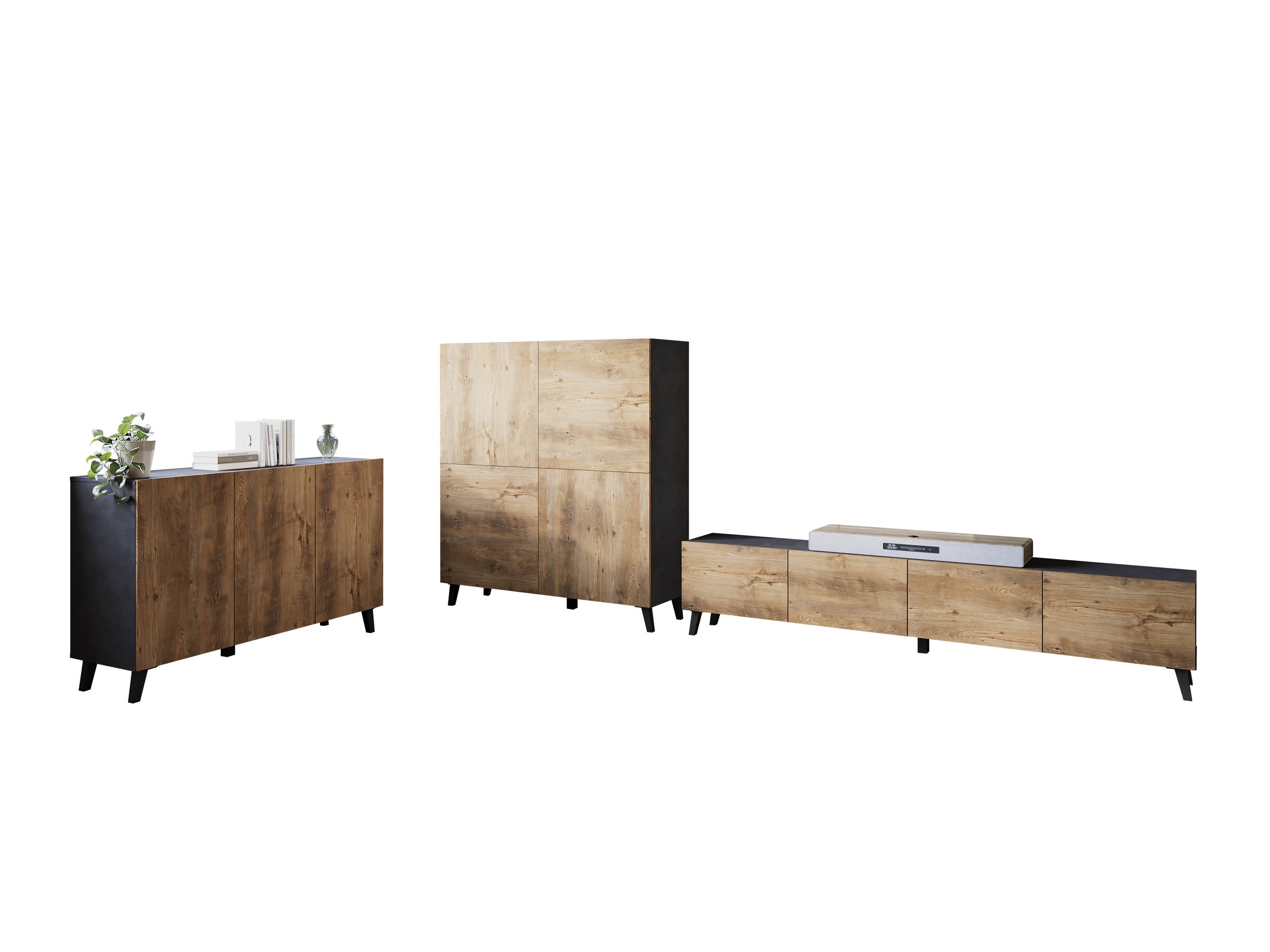 Set de living Levtive 105 (Matera gri + Castan)