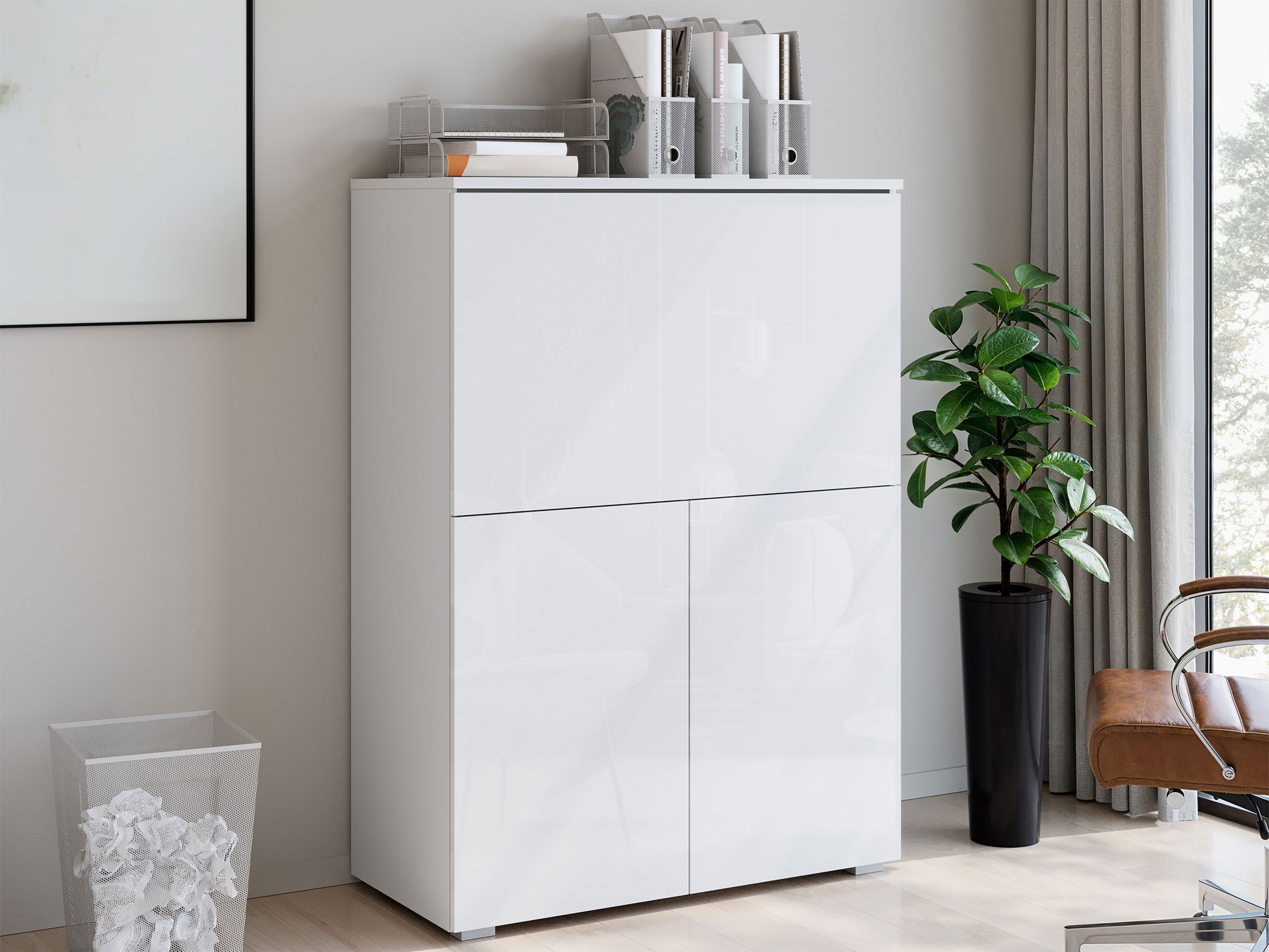 Bufet Mirfivo 107 (Alb + Alb lucios)