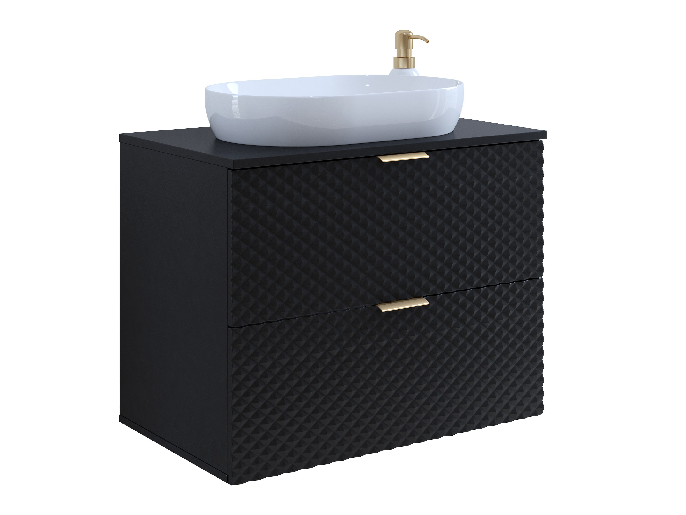 Cabinet atârnat pentru baie Liretu 107 (Negru)