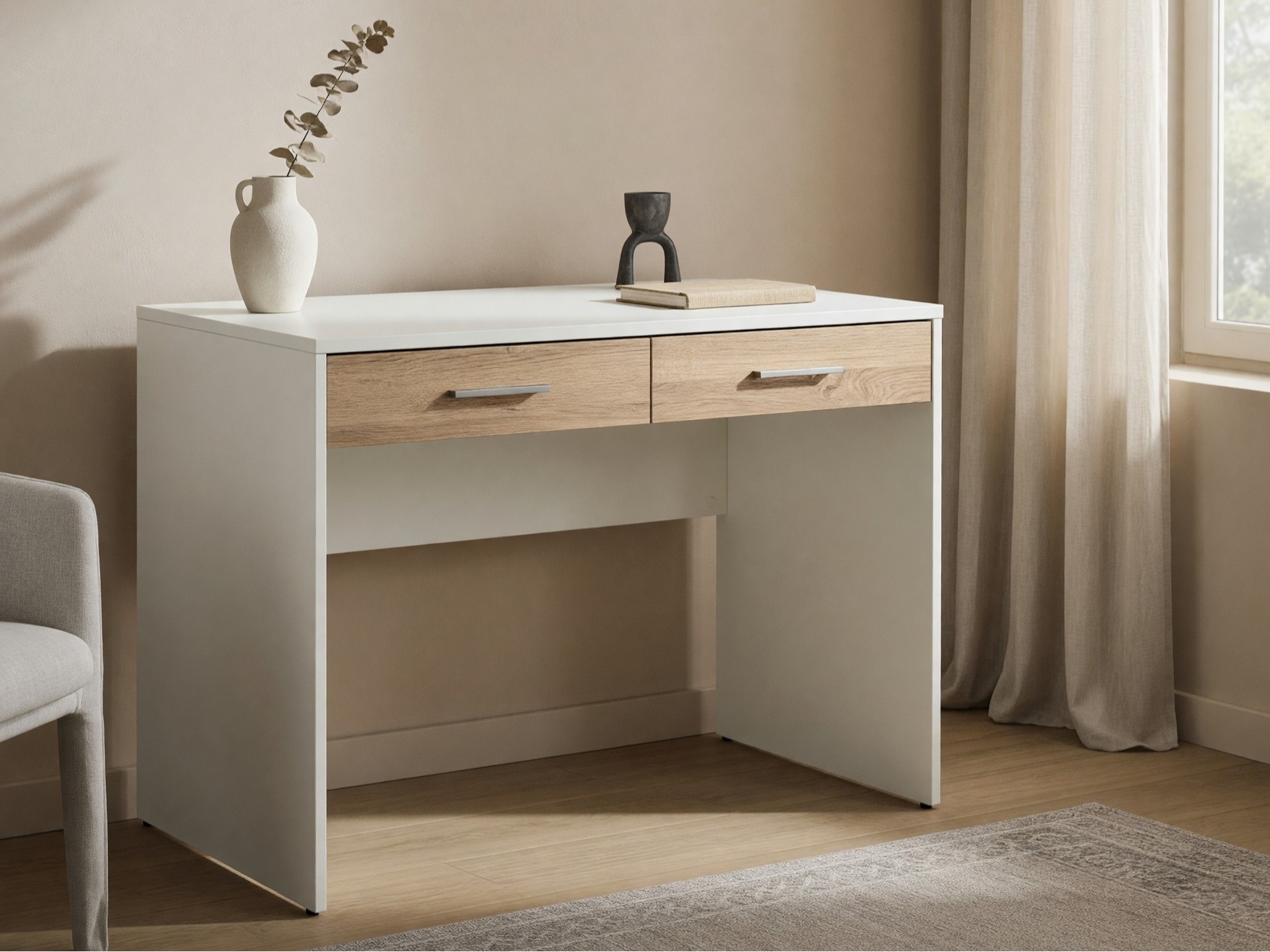 Birou Novsore 109 (Alb + Stejar Sonoma)