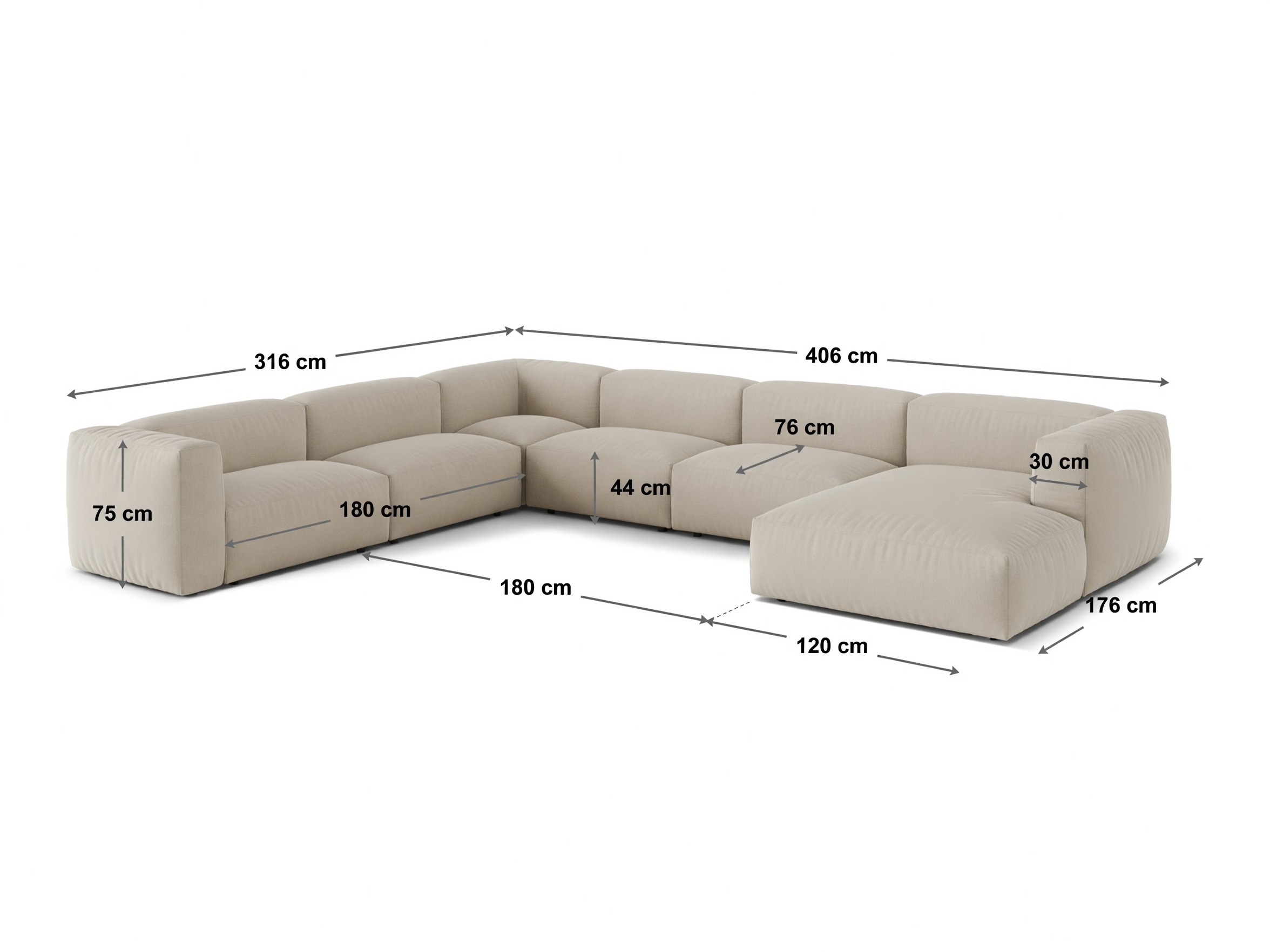 Colțar modular Sorcoro 132 (Vogue 01)