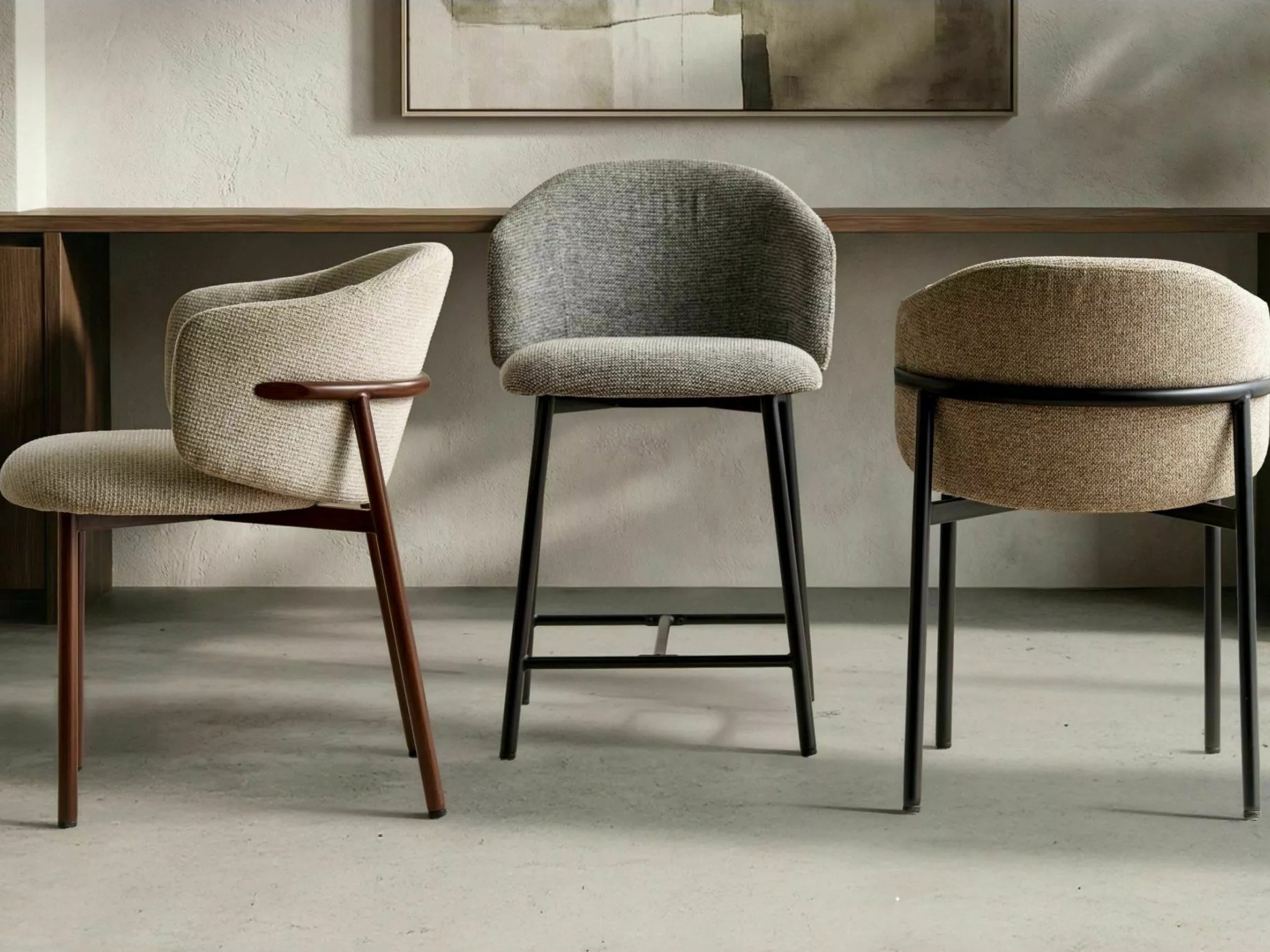 Scaun de bar Detroit 948 (Gri deschis + Negru)