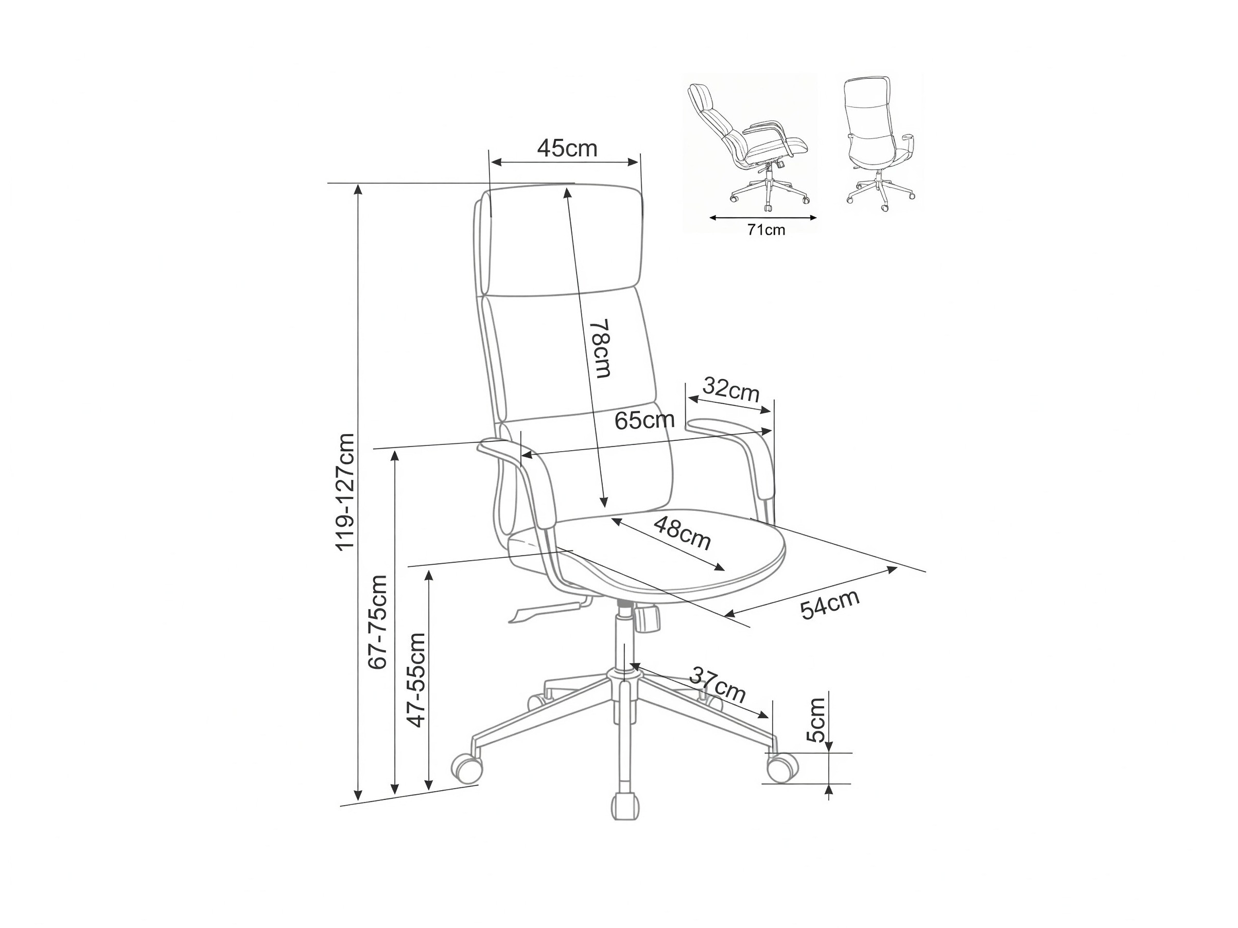 Scaun de birou Detroit 950 (Crem)