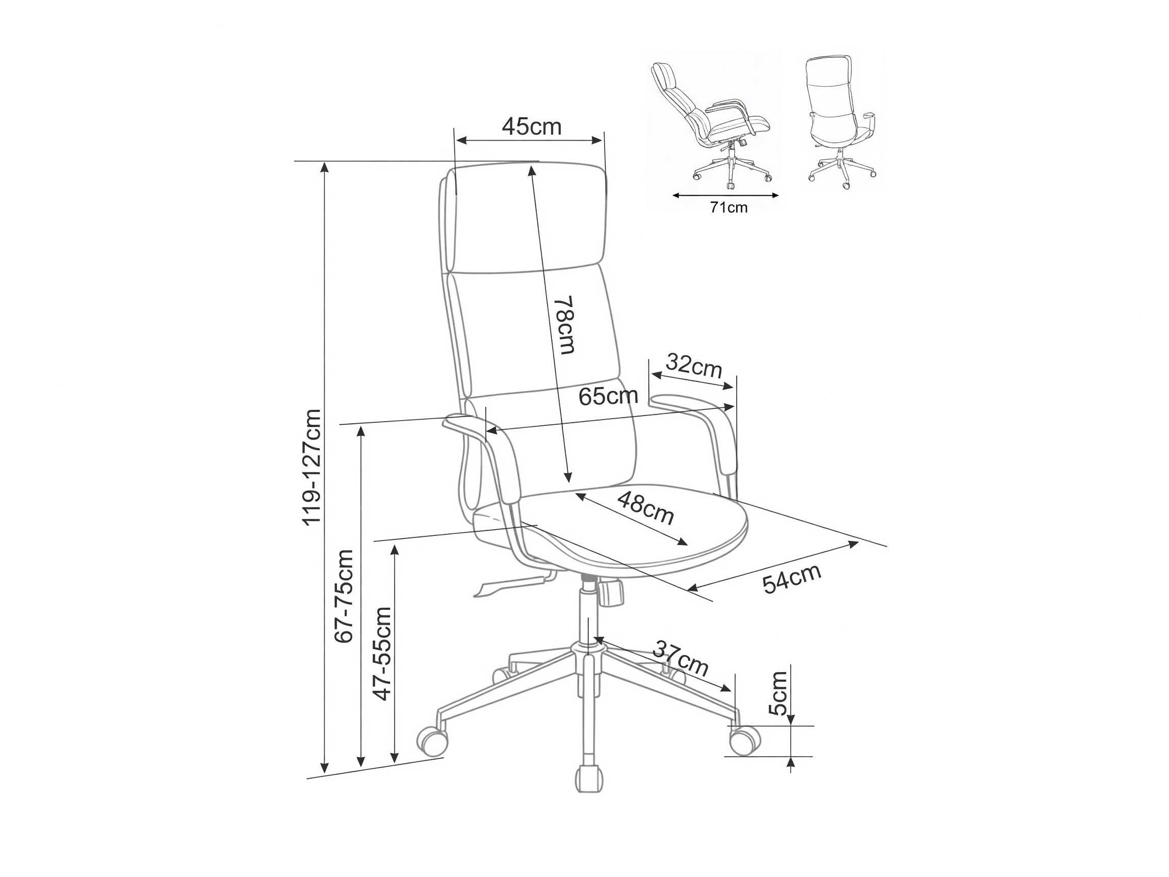 Scaun de birou Detroit 950 (Gri)