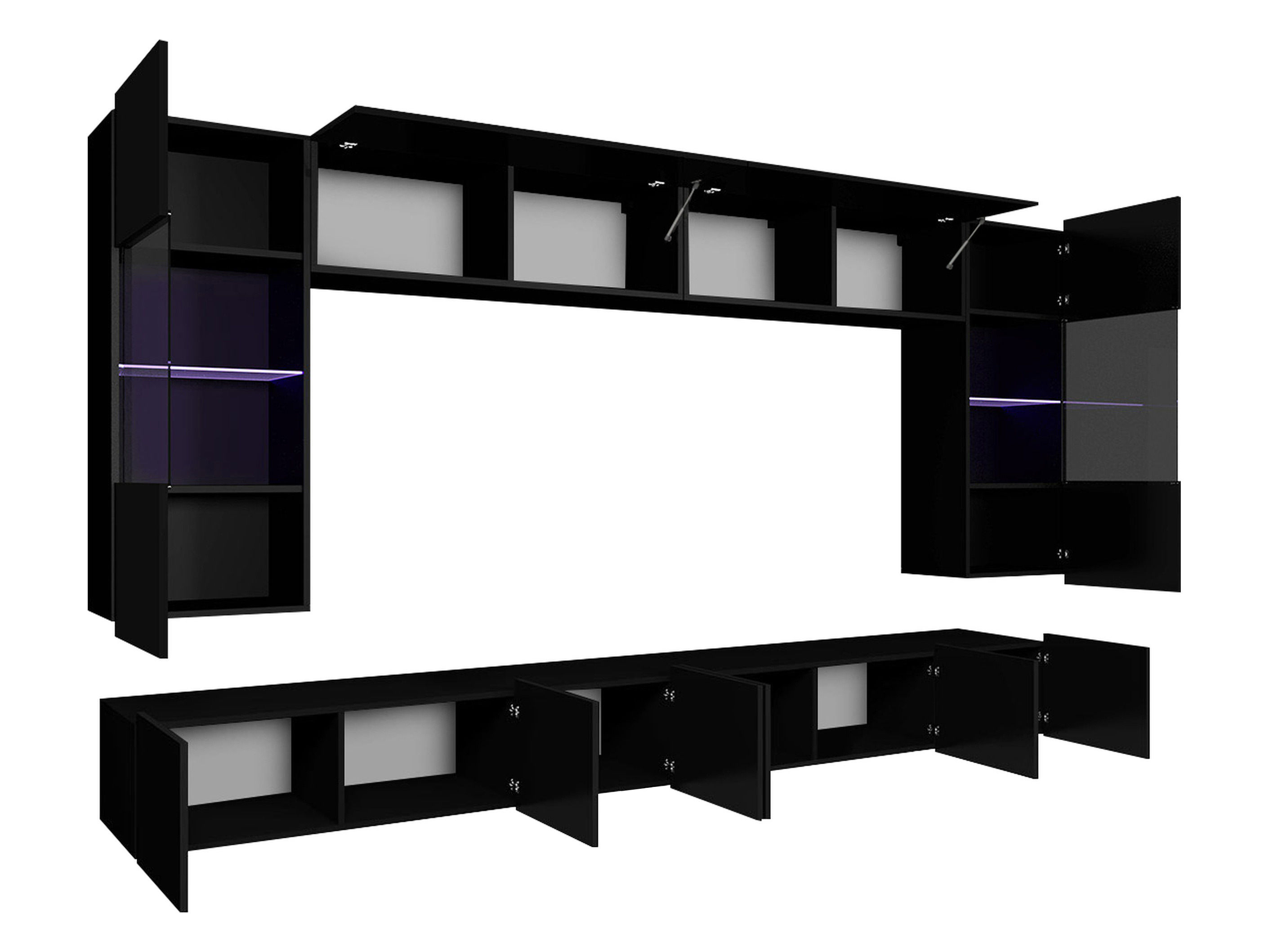 Set de living Remus I (Stejar auriu + Alb + Alb lucios)