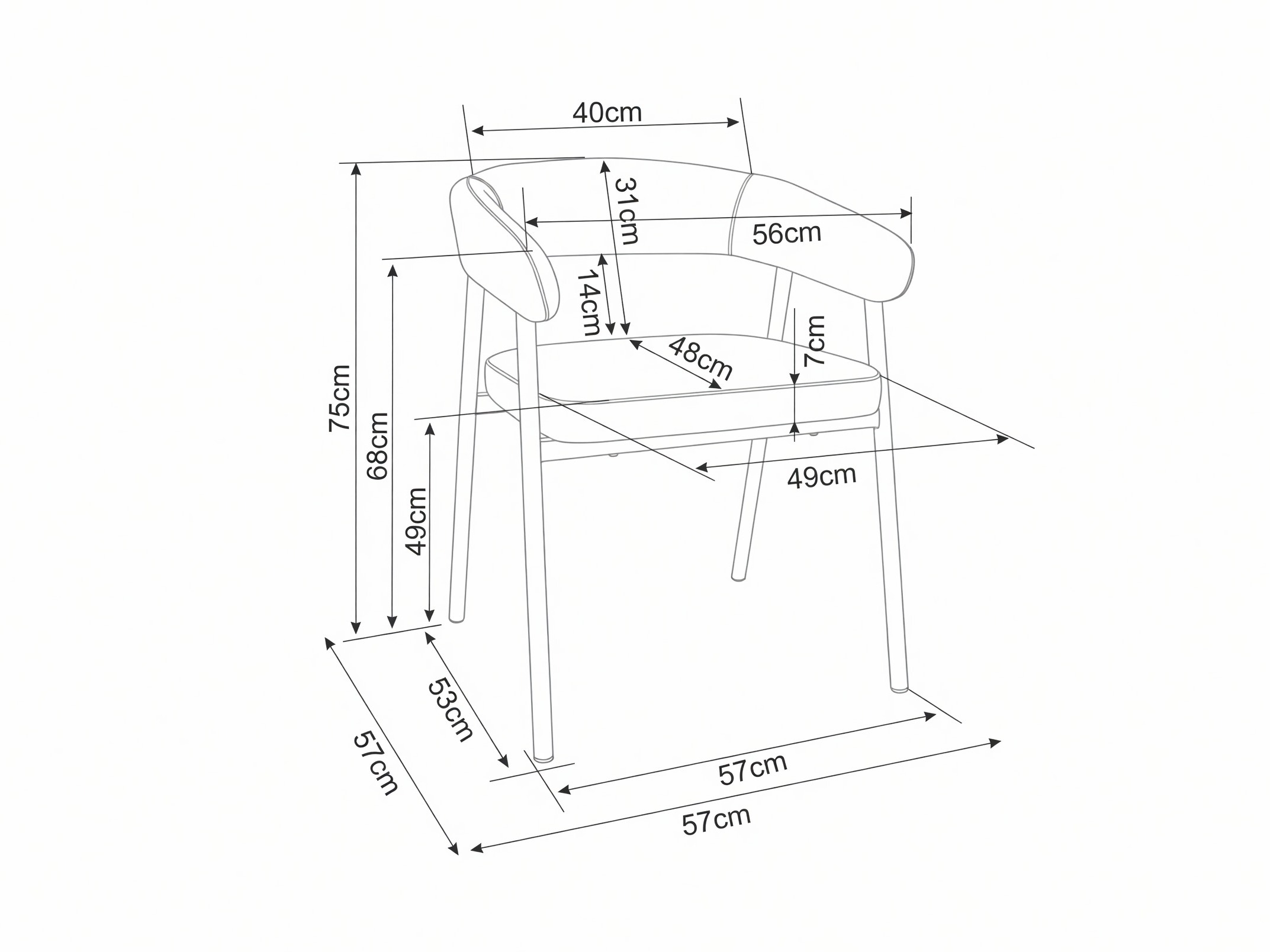Scaun Detroit 1044 (Gri deschis)