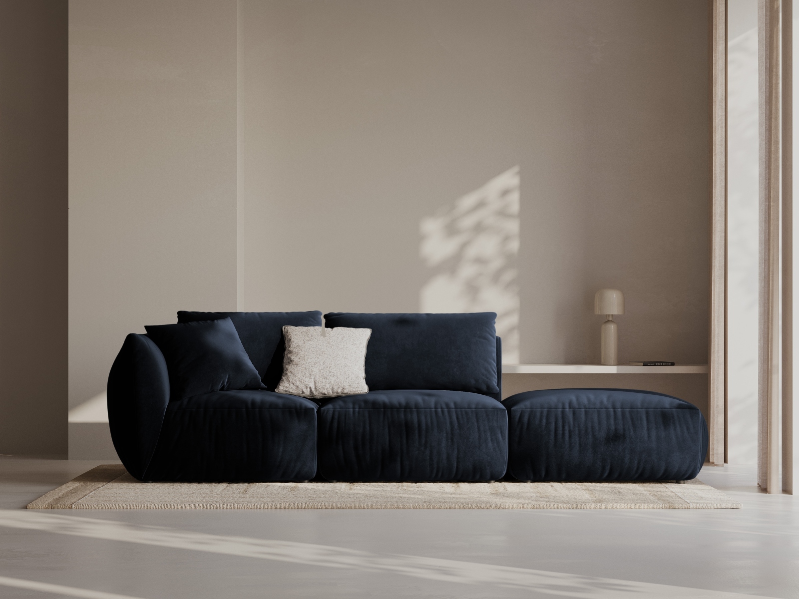 Canapea modulară Ruvmone 105 (Casino Deep Blue)