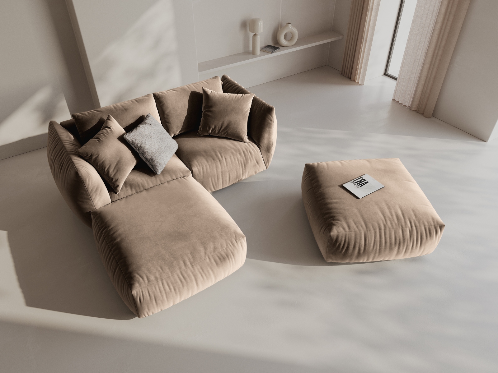 Colțar modular Ruvmone 110 (Casino Taupe)