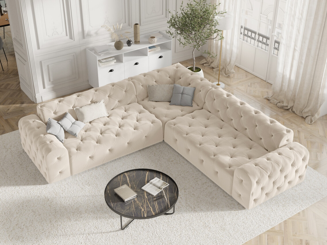 Colțar Chesterfield Lartiva 104 (Opera Crem)