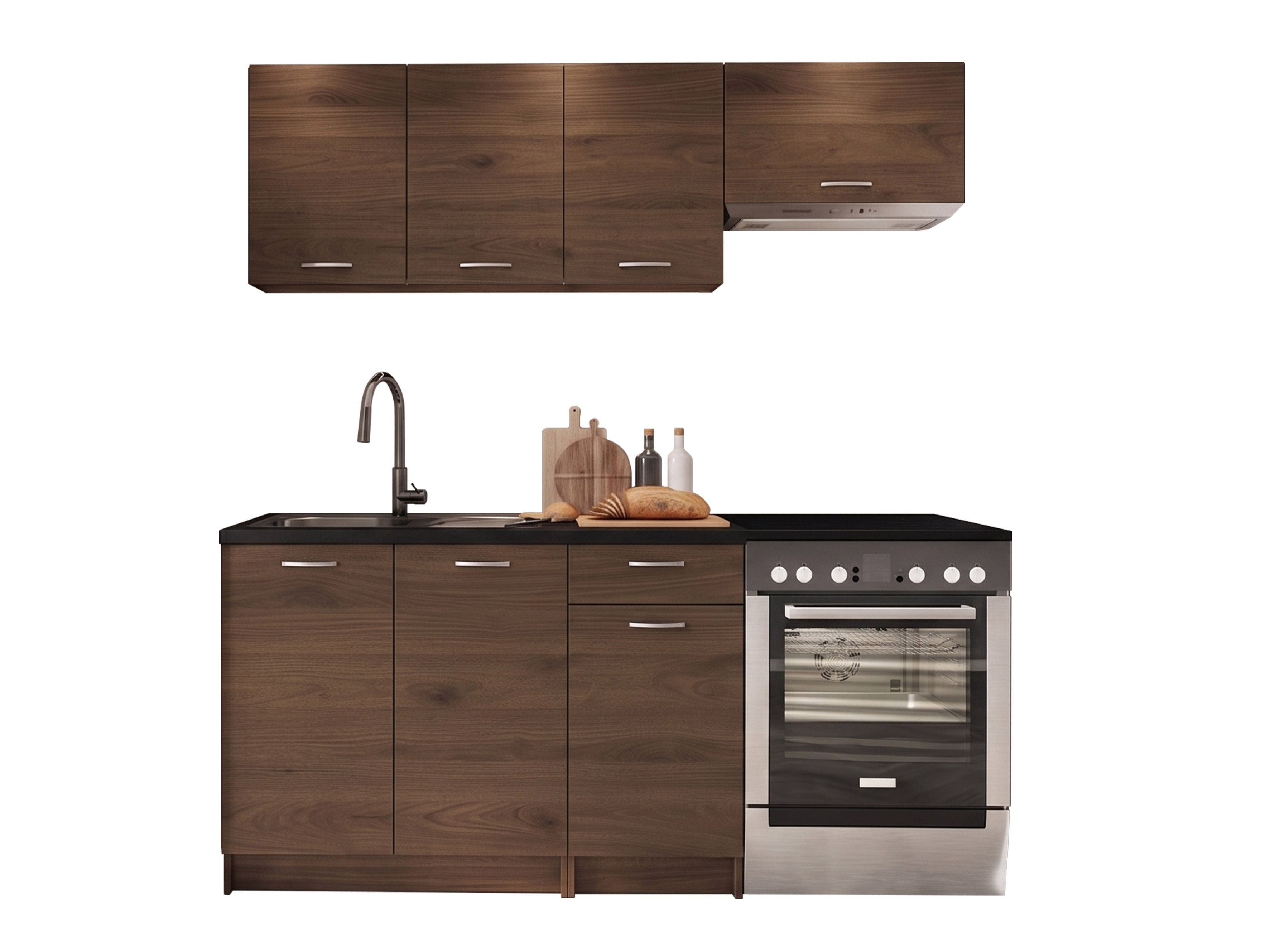 Set de bucătărie Ota (Nuc + Negru)