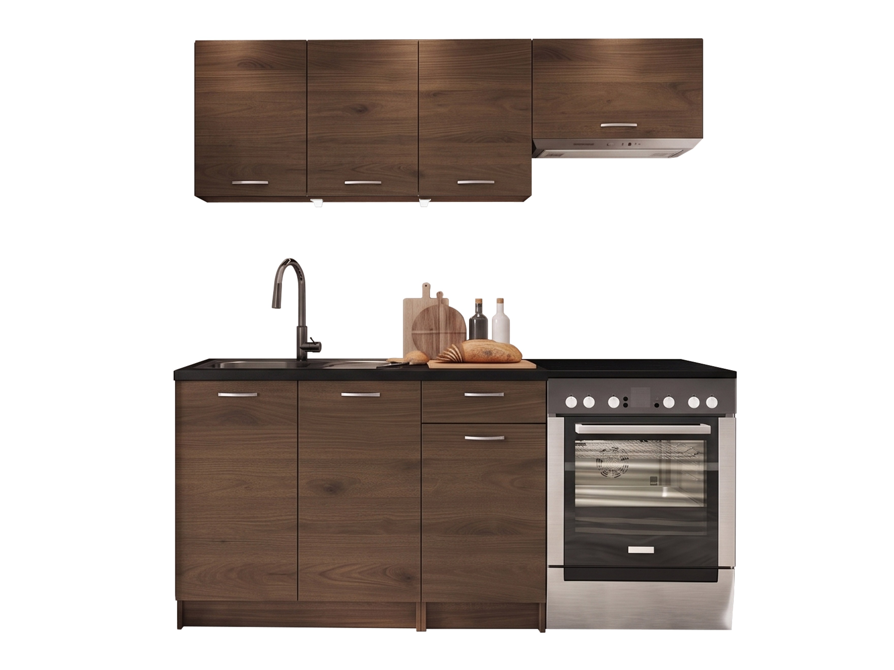 Set de bucătărie Ota (Nuc + Negru)