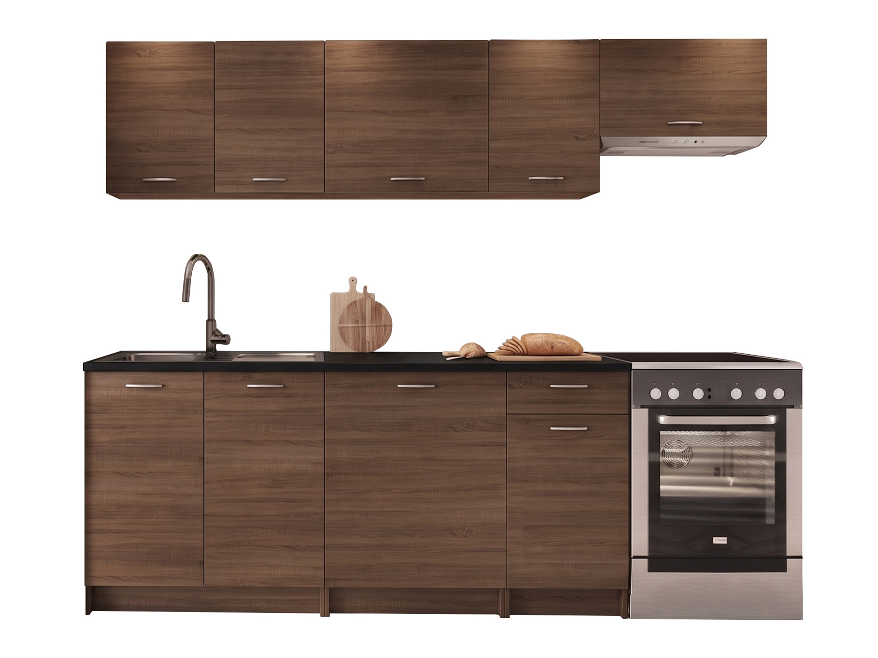 Set de bucătărie Trenton 188 (Nuc + Negru)