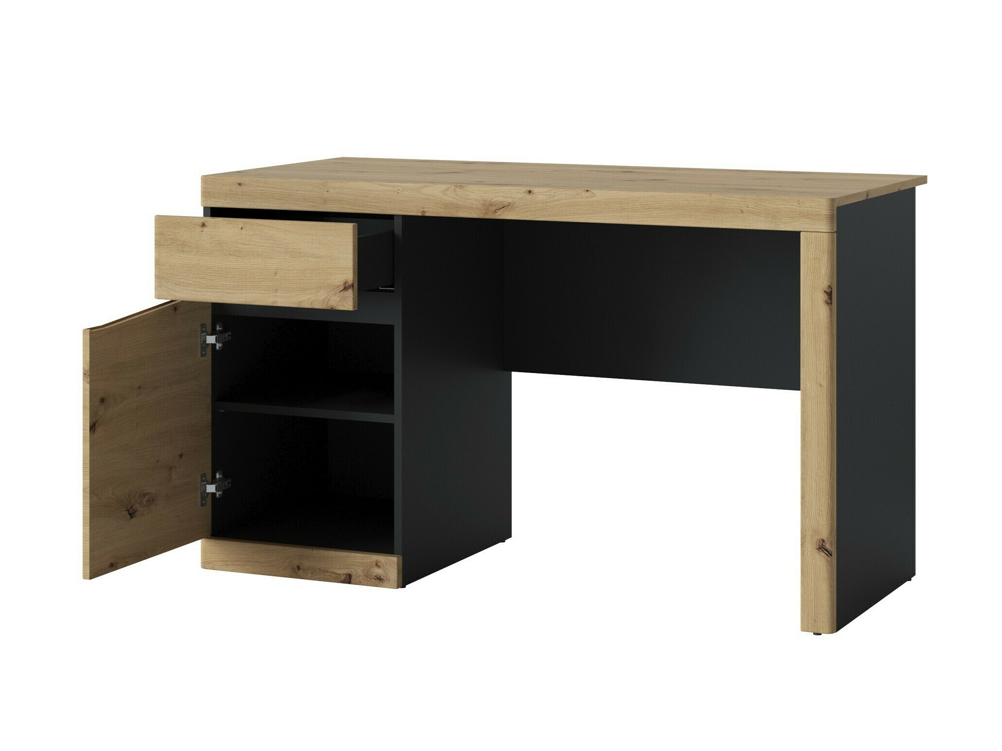 Set birou acasă Venlori 130 (Antracit + Stejar artizan)