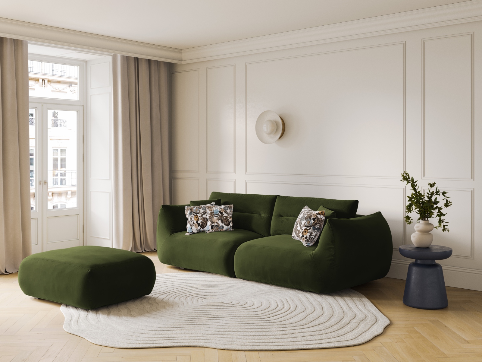 Taburet tapițat Felmeli 107 (Magic Velvet 2295)