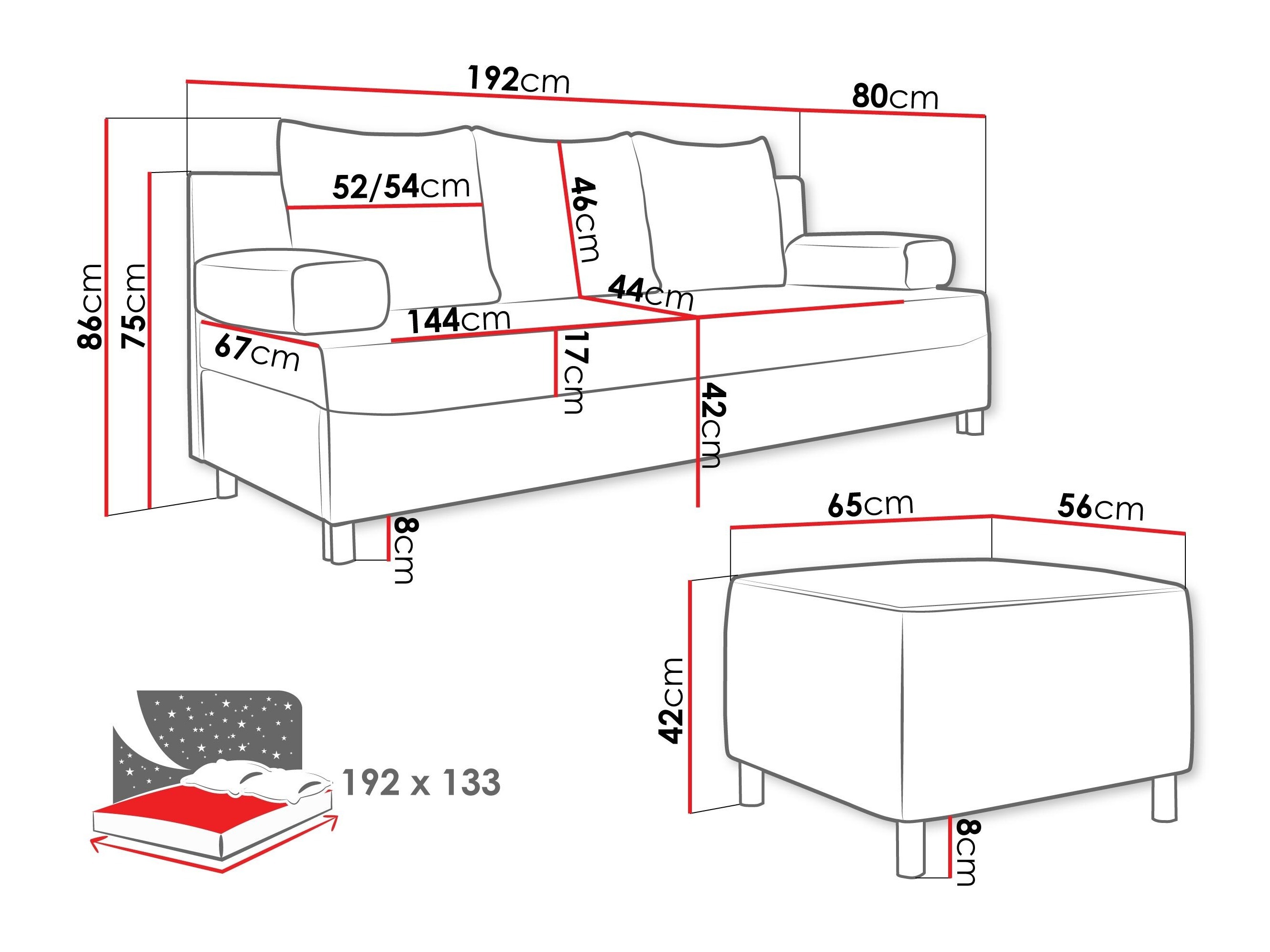 Set mobilier tapițat Comfivo Artes (Alova 04 + Alova 46)